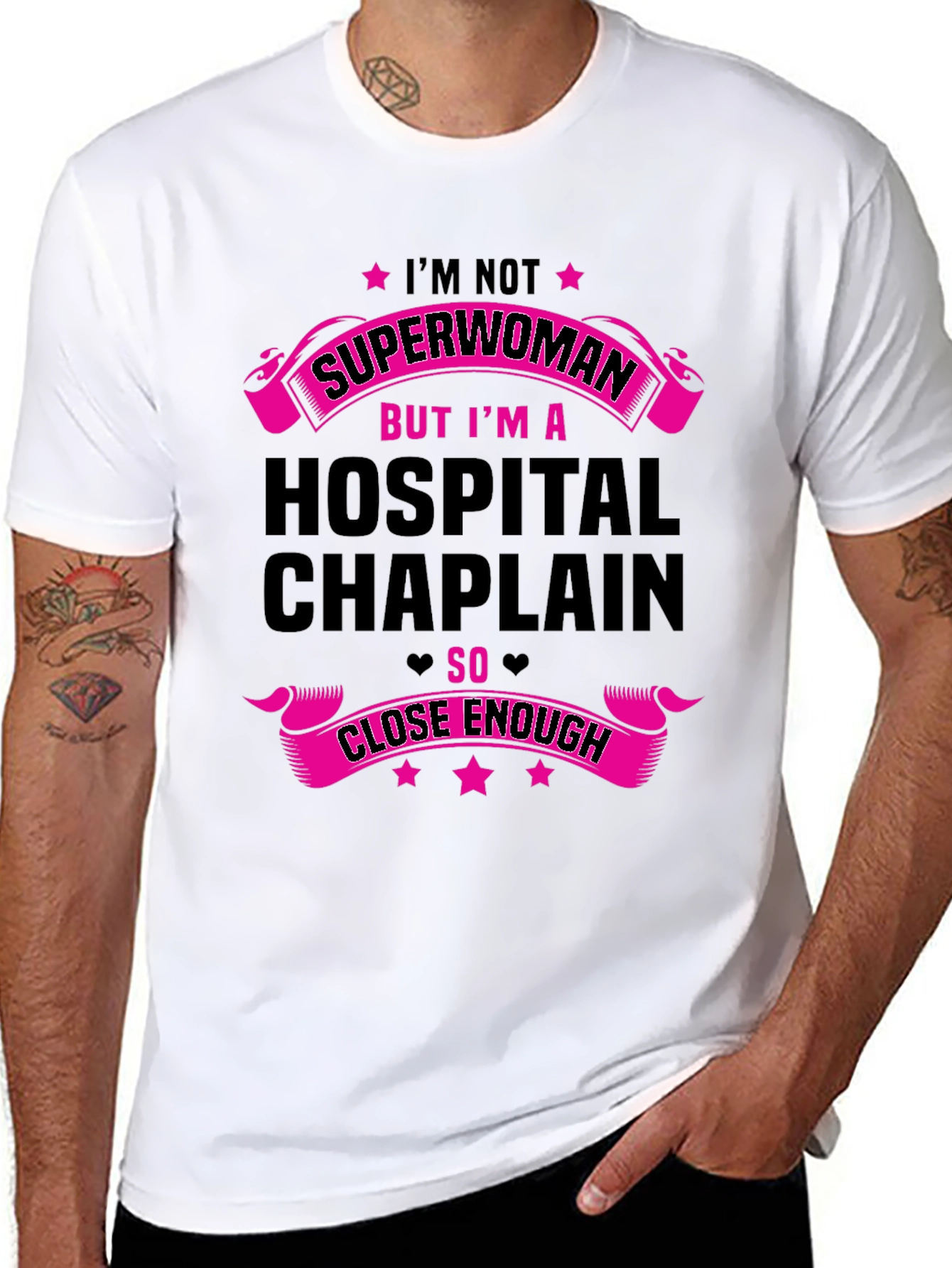 Black Hospital Chaplain Superwoman Graphic Tee view 8