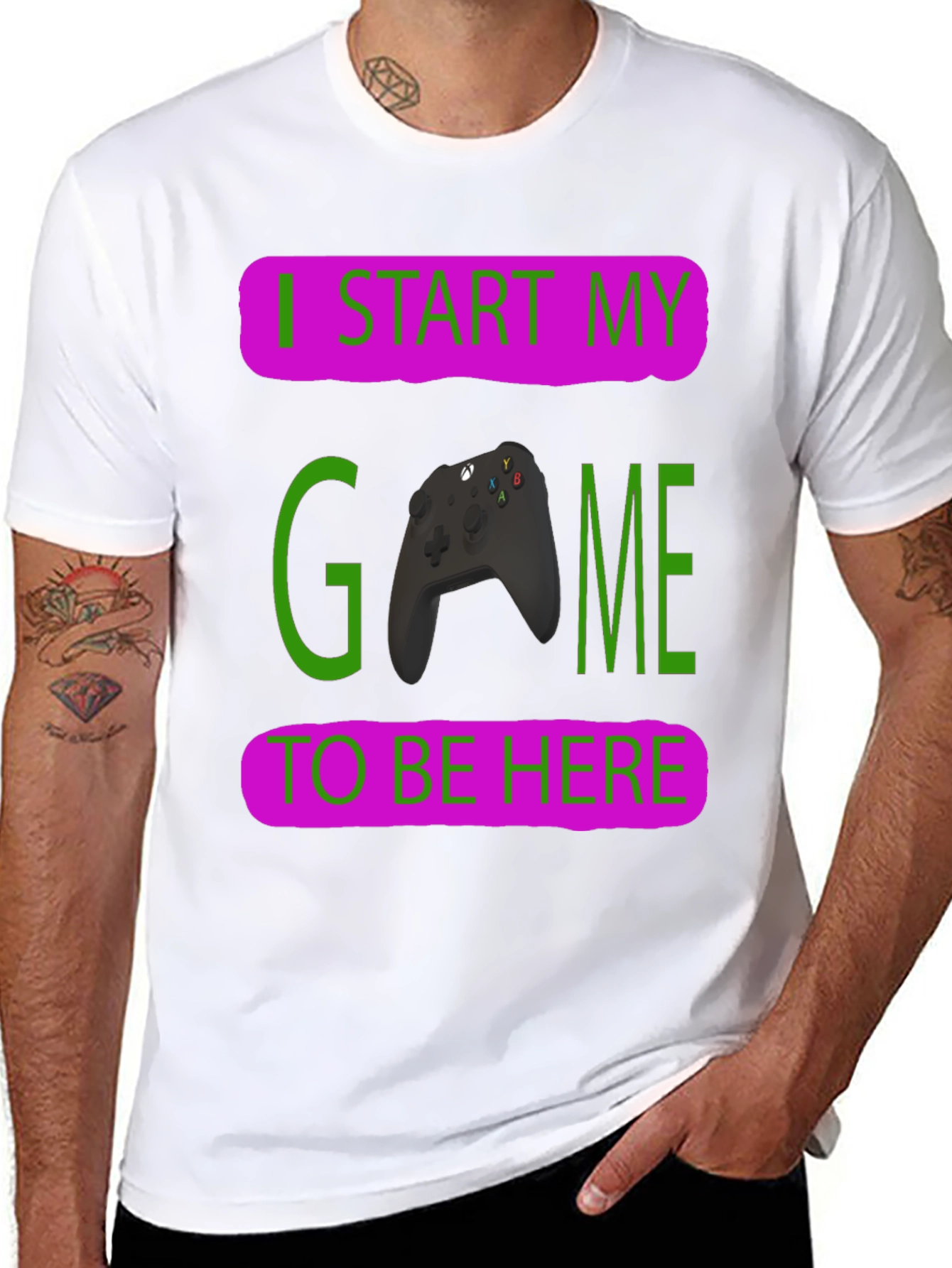 Black Gamer T-Shirt: I Start My Game To Be Here view 8