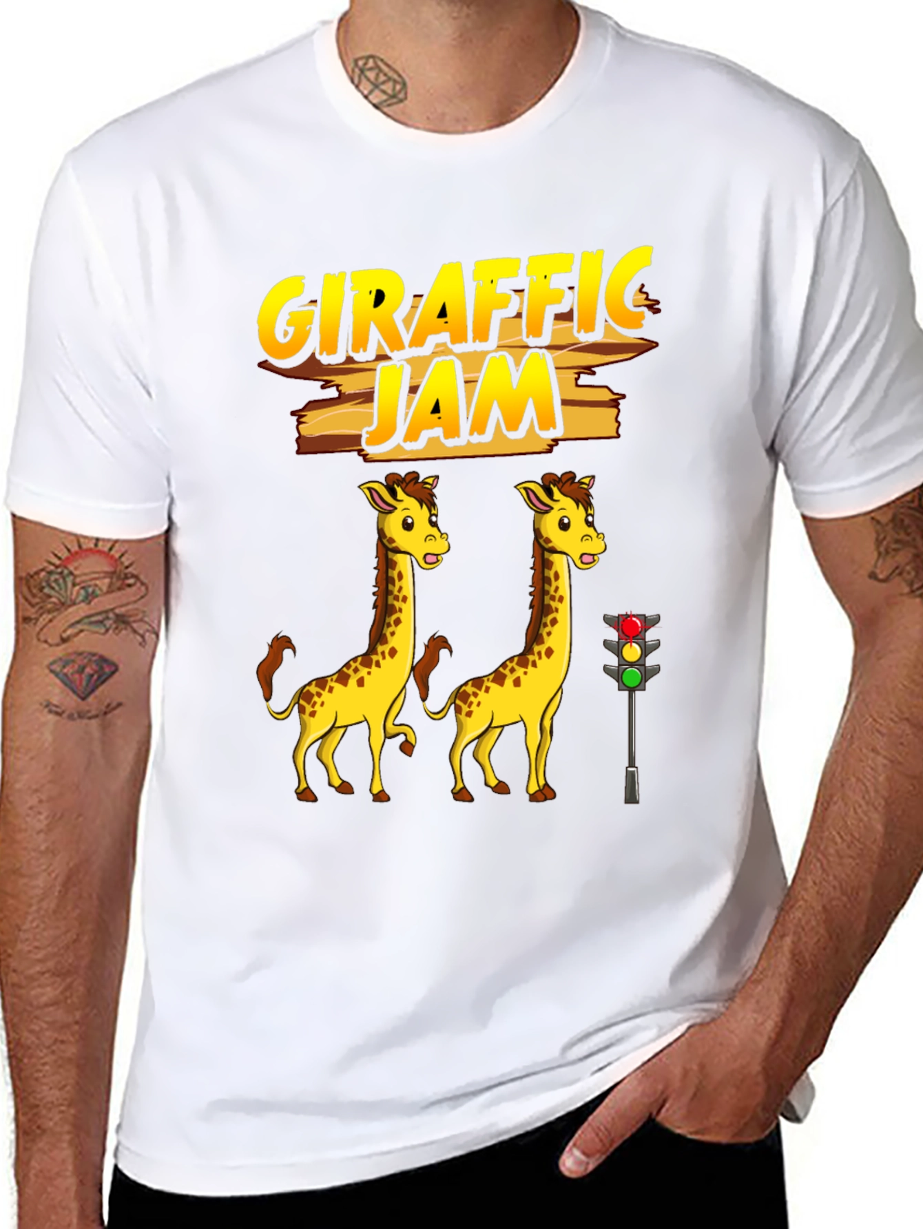 Black Girafffic Jam Tee - Funny Traffic Humor Shirt view 8