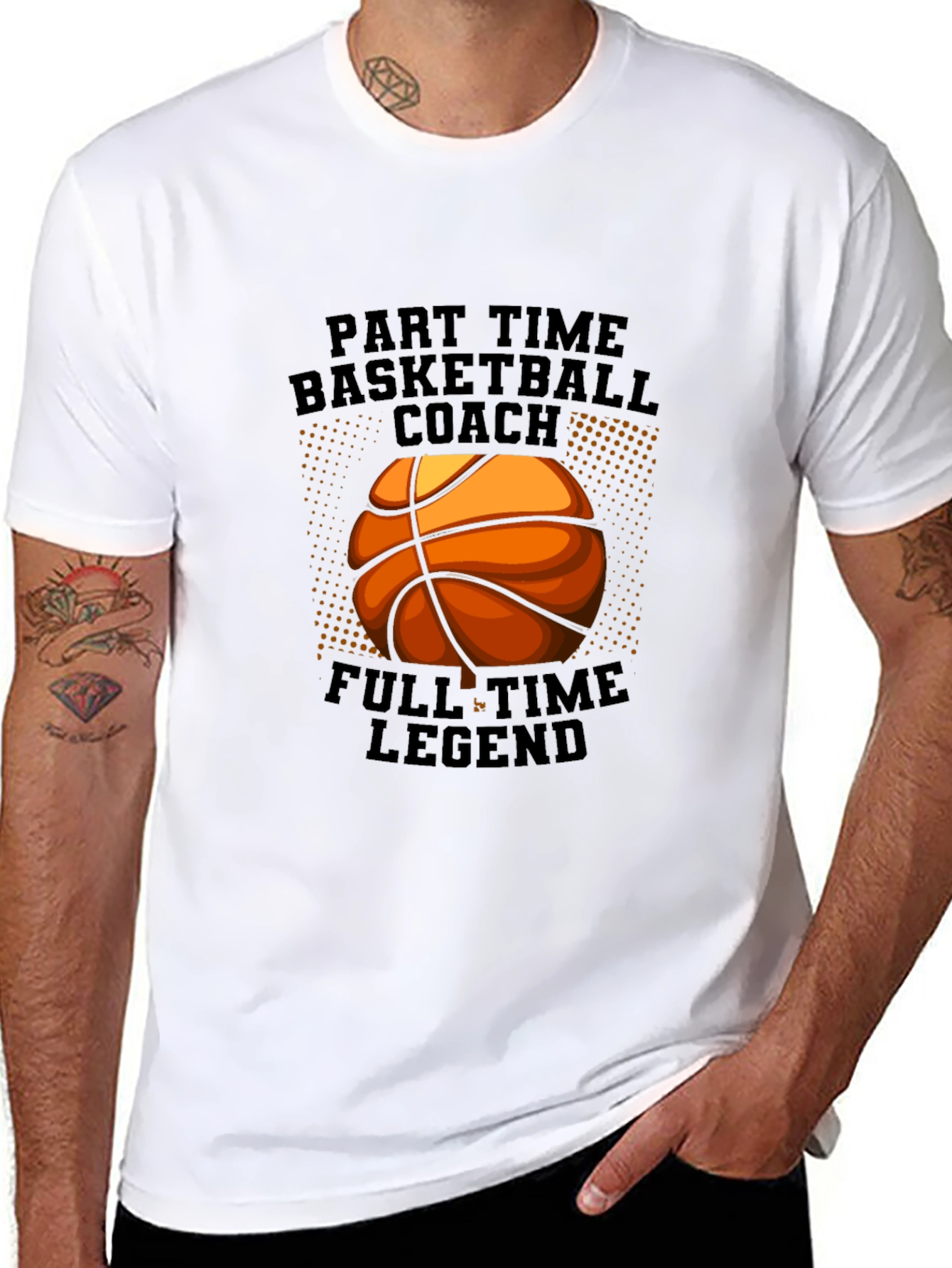 Black Basketball Coach Legend Tee view 8