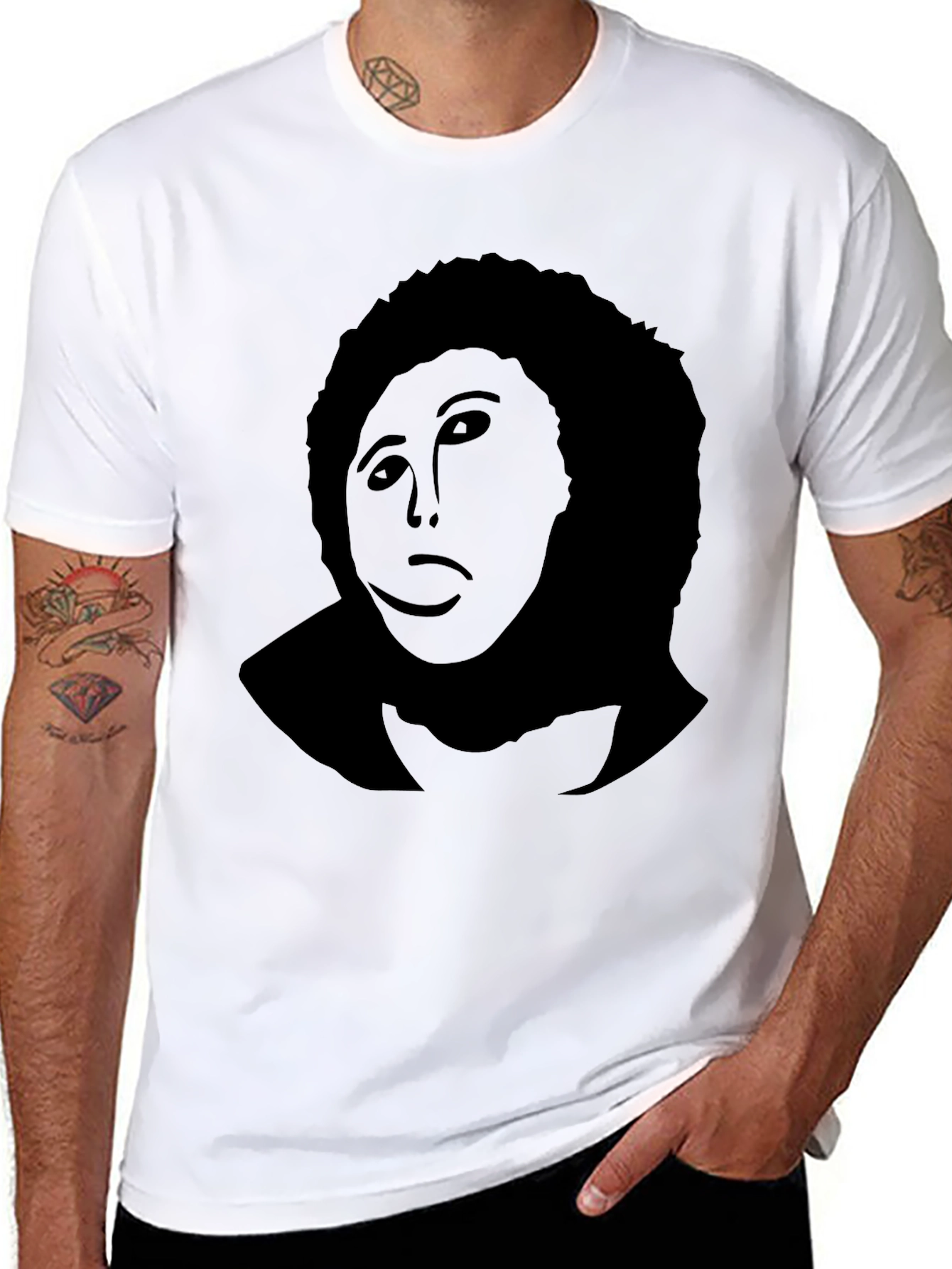 Black Retro Silhouette Black T-Shirt view 8