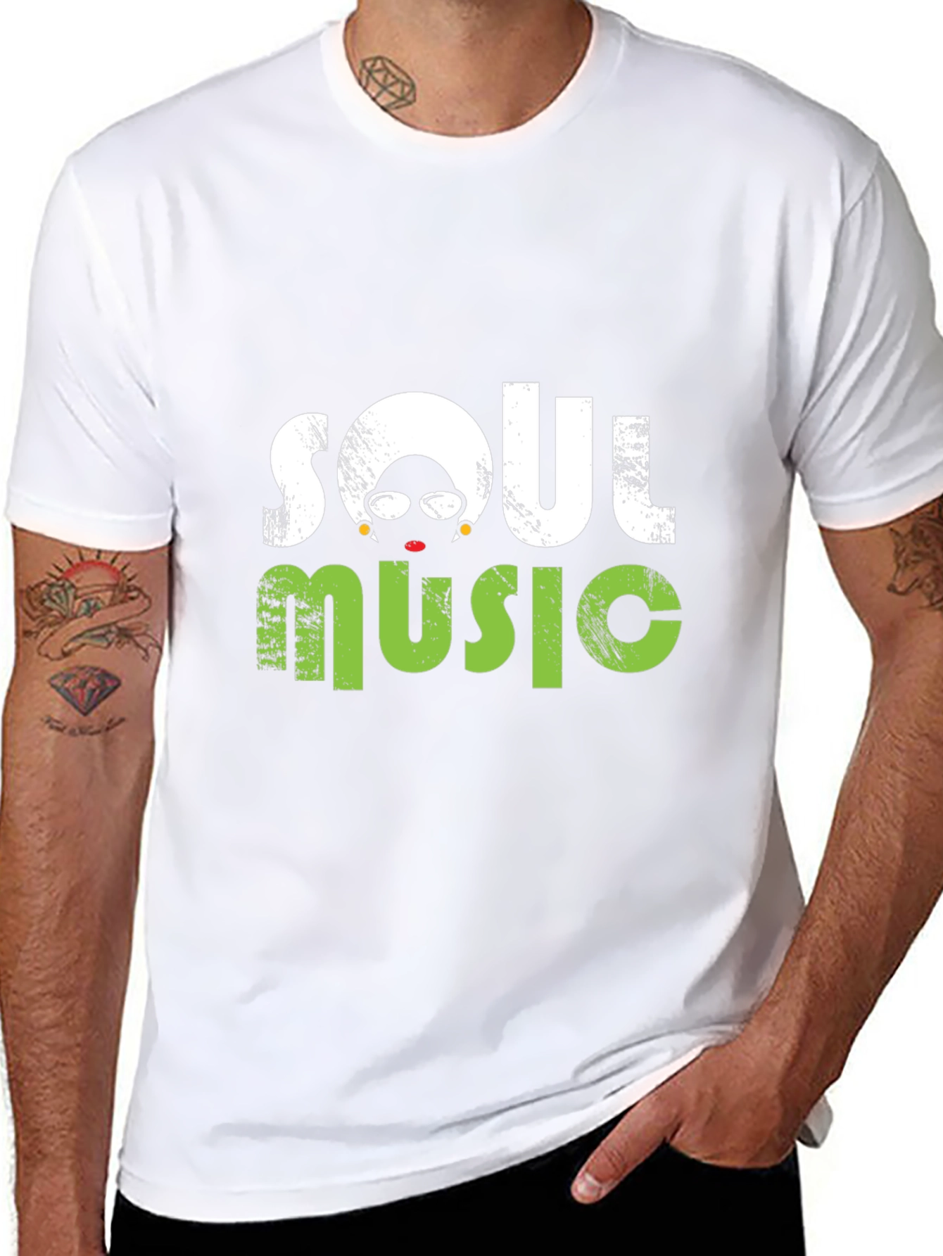 Black Soul Music Graphic Black T-Shirt view 8