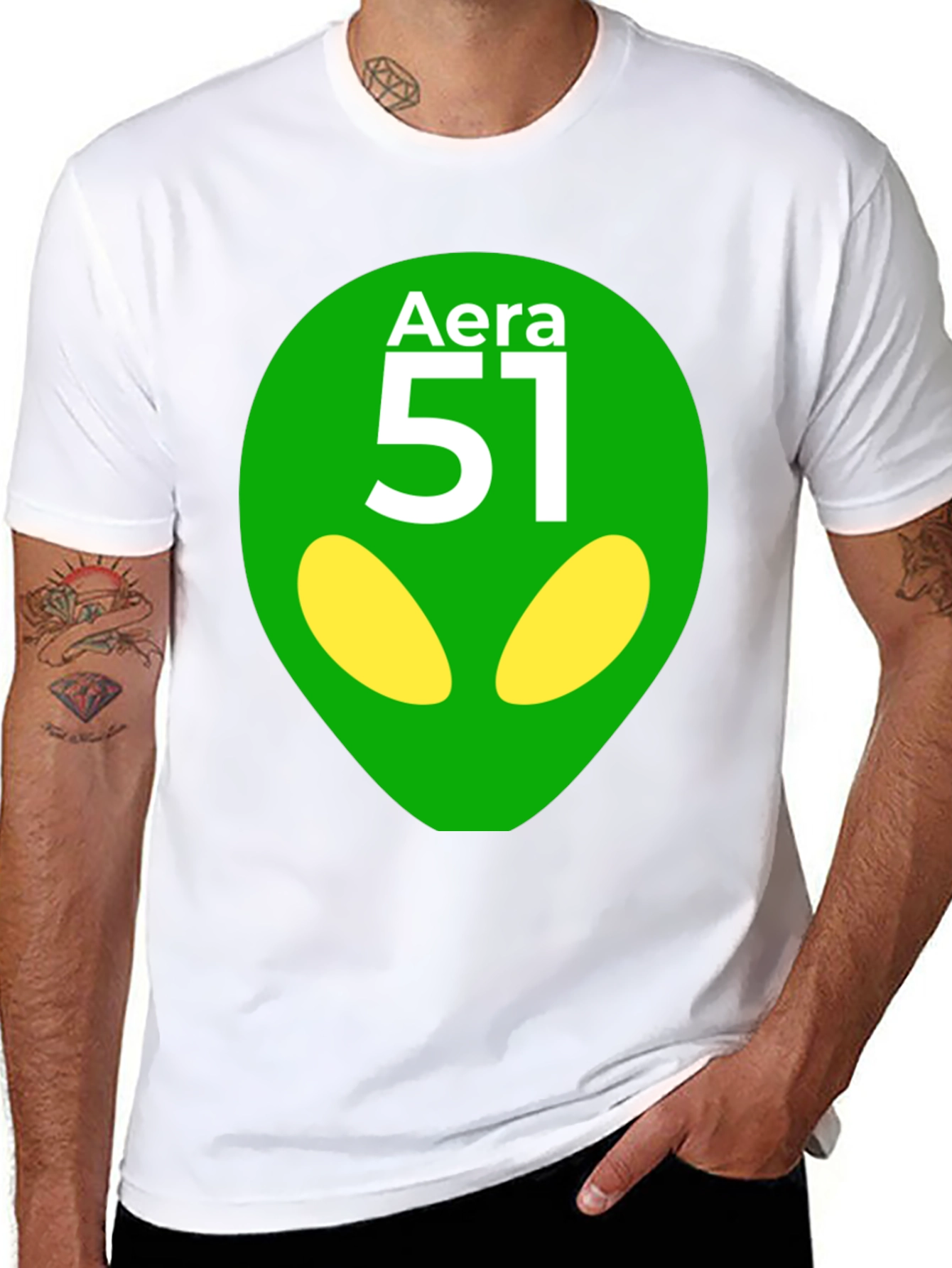 Black Area 51 Alien Graphic T-Shirt - Black view 8