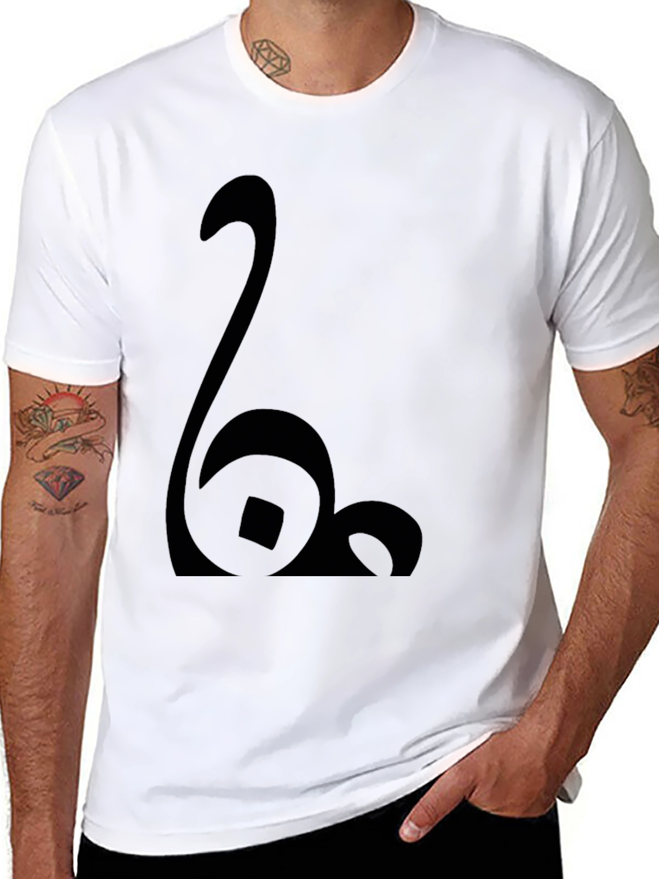 Black Modern Black Graphic Tee - Abstract Design view 8