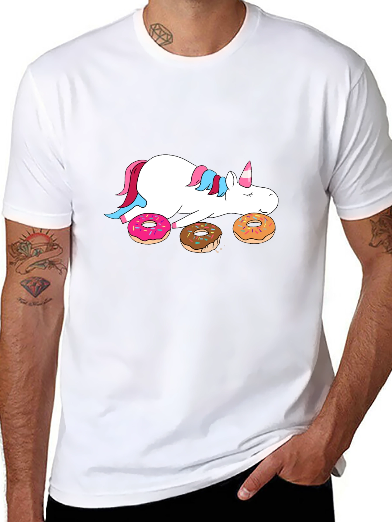 Black Unicorn Donuts T-Shirt - Whimsical Tee view 8