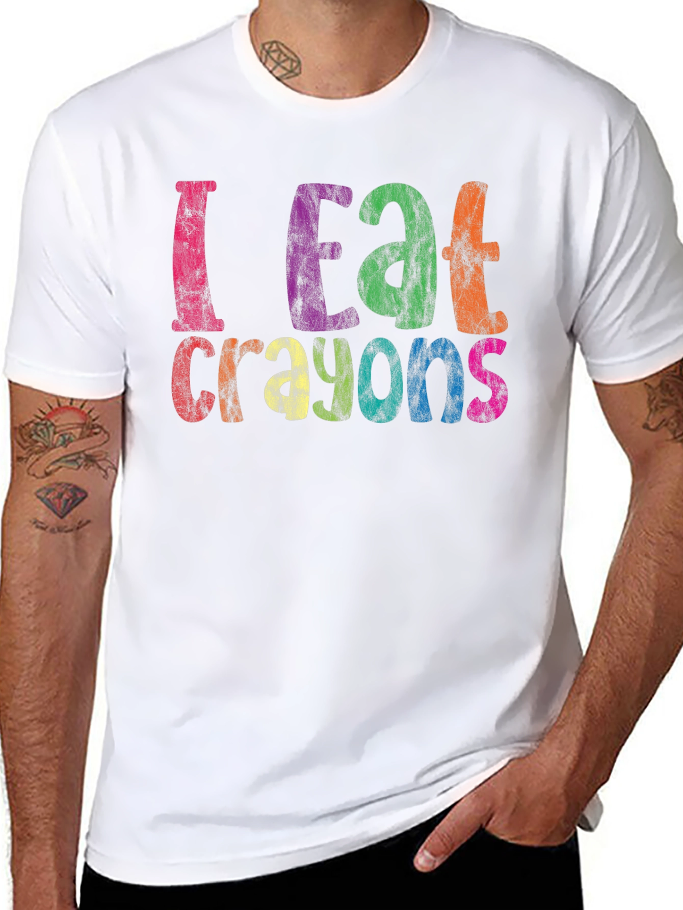 Black I Eat Crayons Funny Graphic Tee view 8