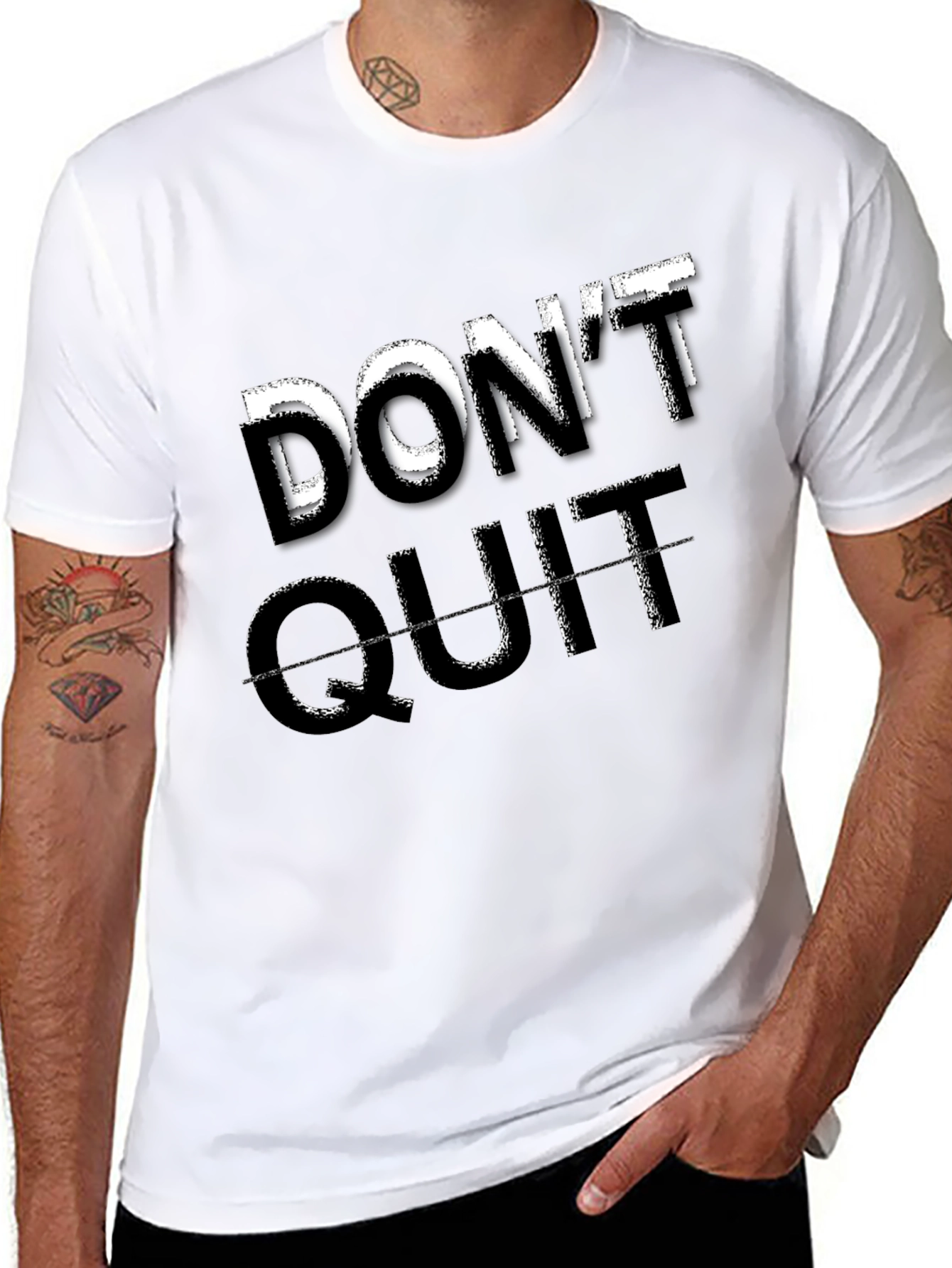 Black Don't Quit Motivational Graphic Tee view 8