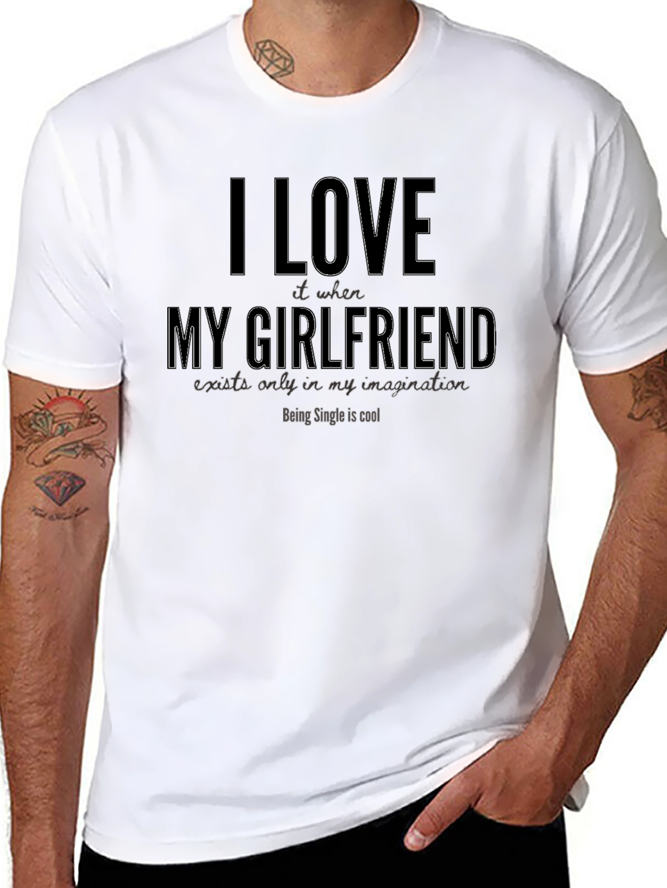 Black I Love My Imaginary Girlfriend Funny T-Shirt view 8