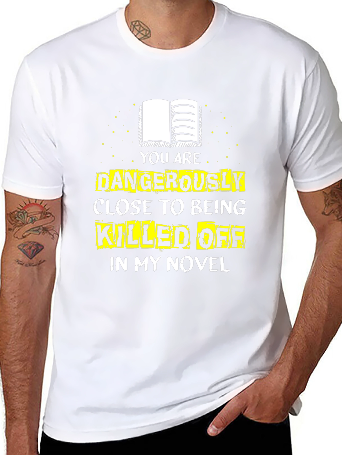 Black Dangerously Close Novel T-Shirt view 8