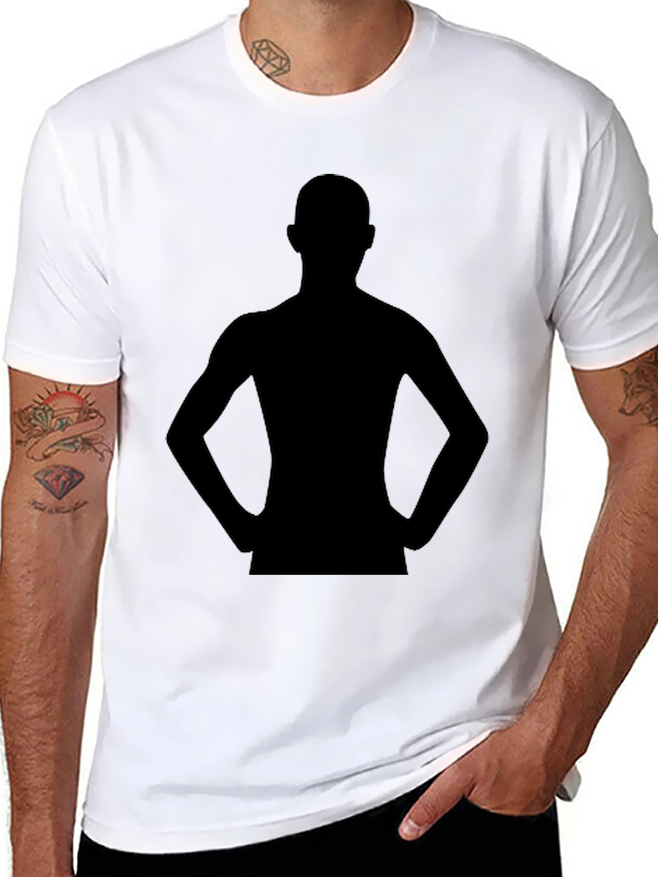 Black Silhouette Graphic Print Tee - Modern Style view 8