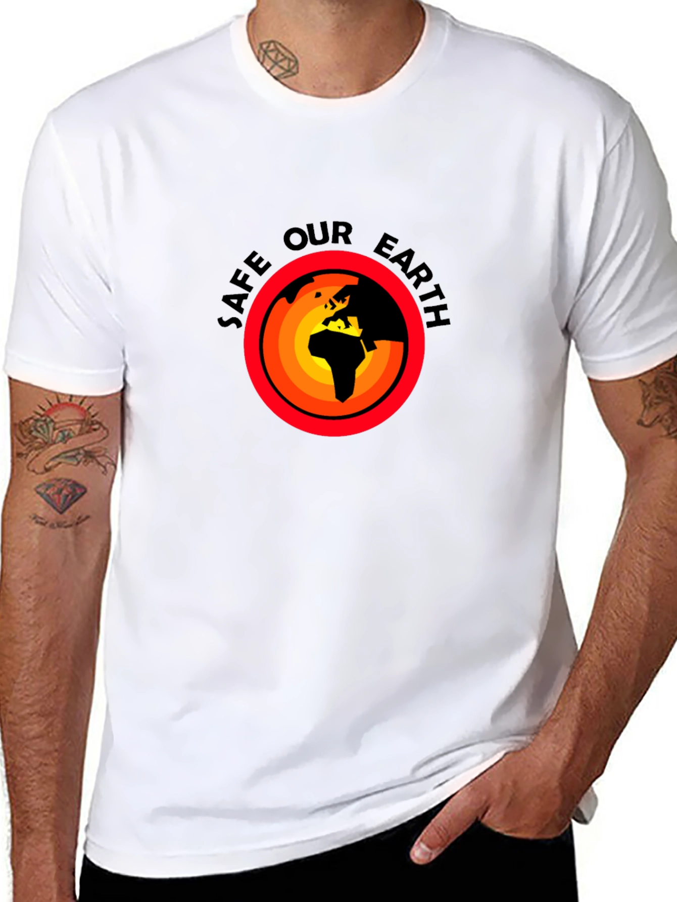Black Save Our Earth Graphic T-Shirt view 8