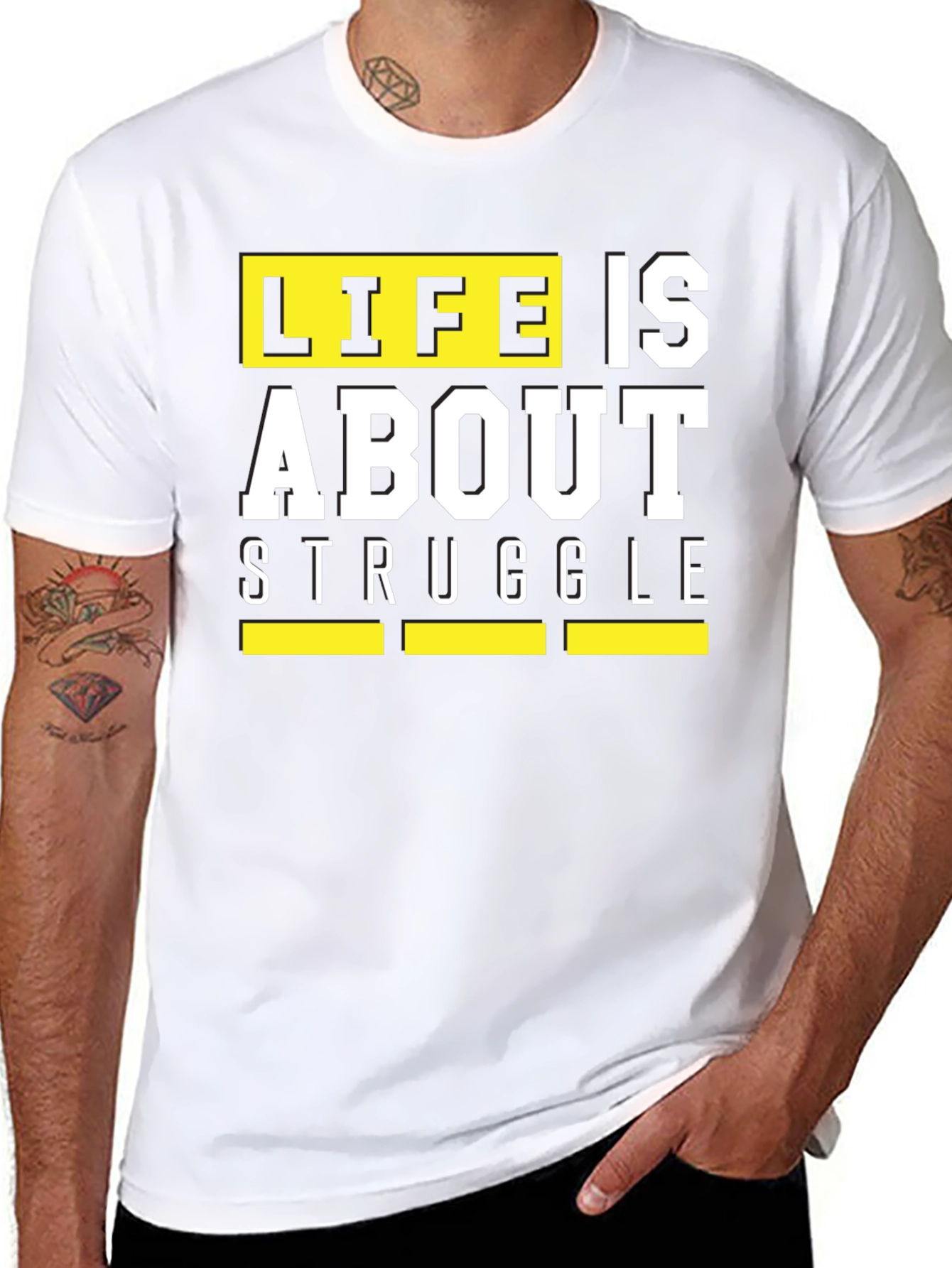 Black Life is About Struggle T-Shirt - Black Graphic Tee view 8