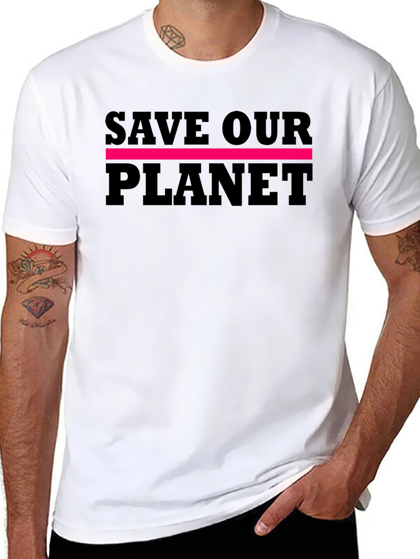 Black Save Our Planet Graphic Tee view 8
