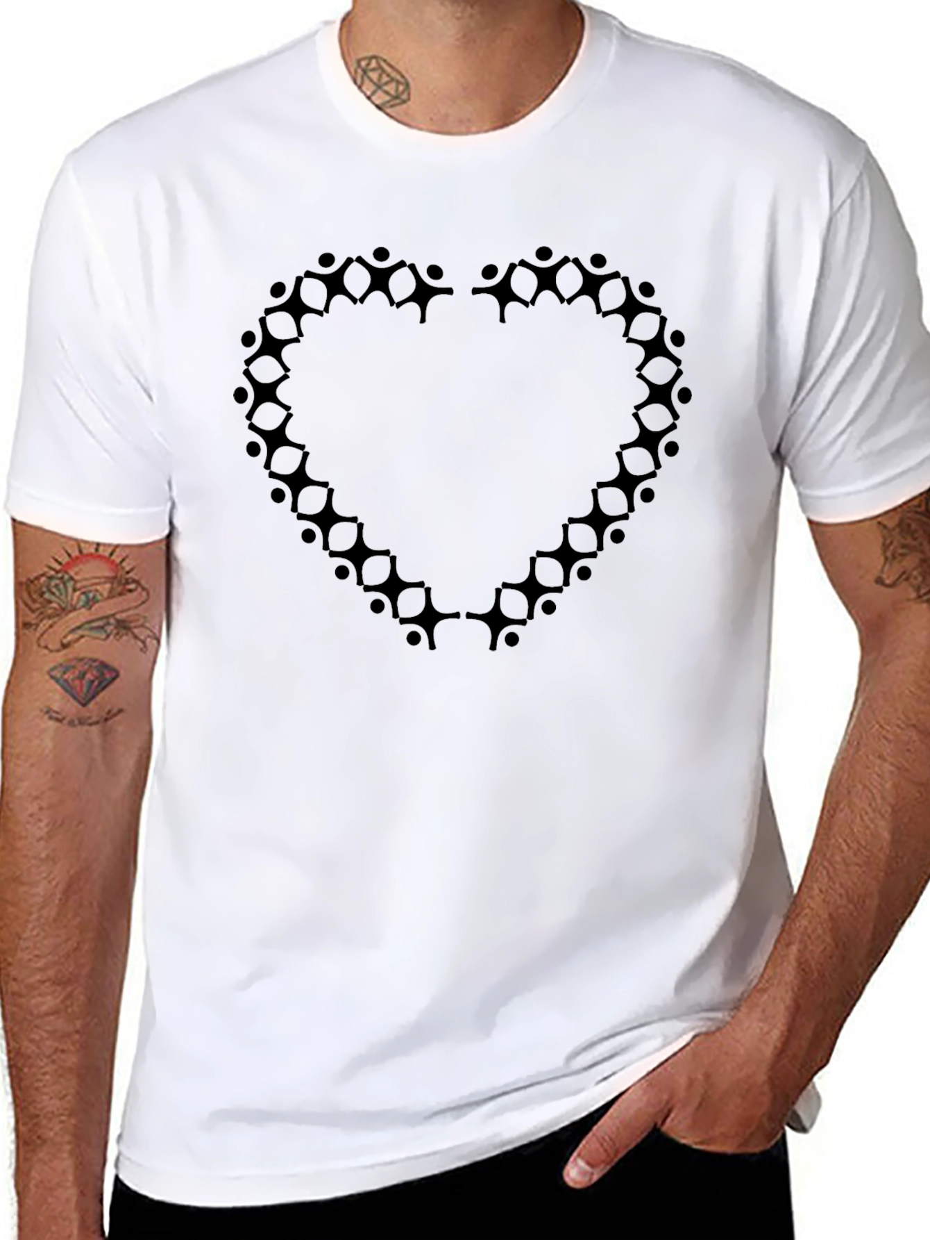 Black Heart of Humanity Black T-Shirt view 8
