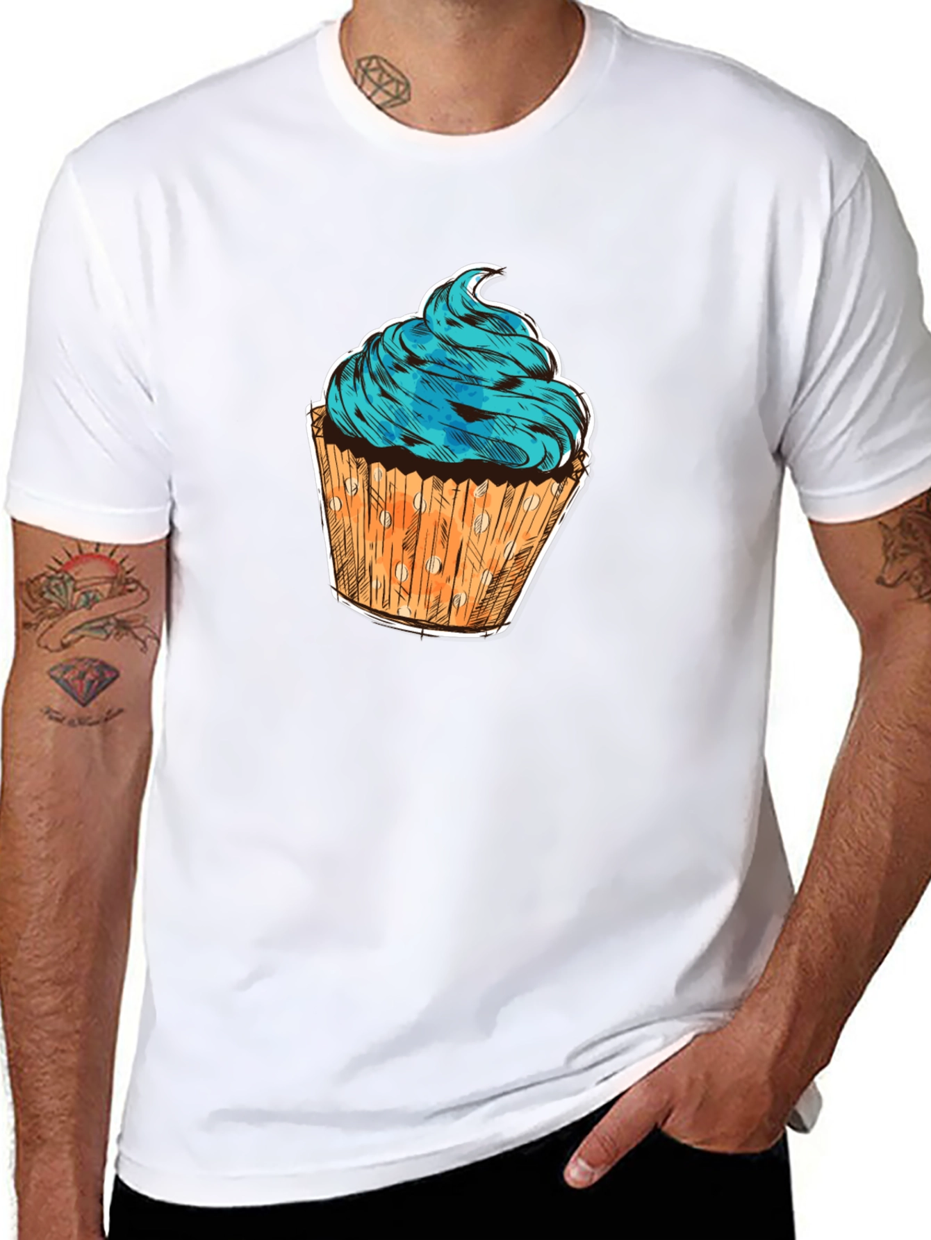 Black Cupcake Graphic T-Shirt - Sweet Treat Design view 8