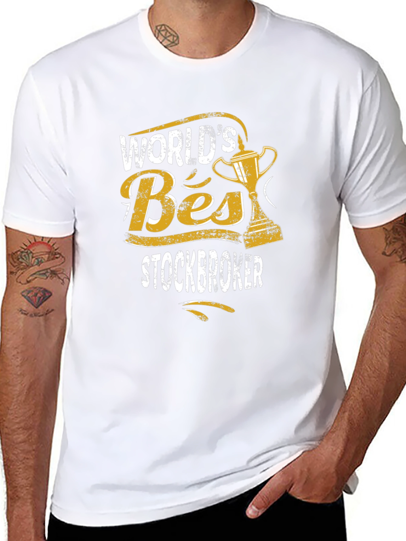 Black World's Best Stockbroker T-Shirt - Gift for Brokers view 8