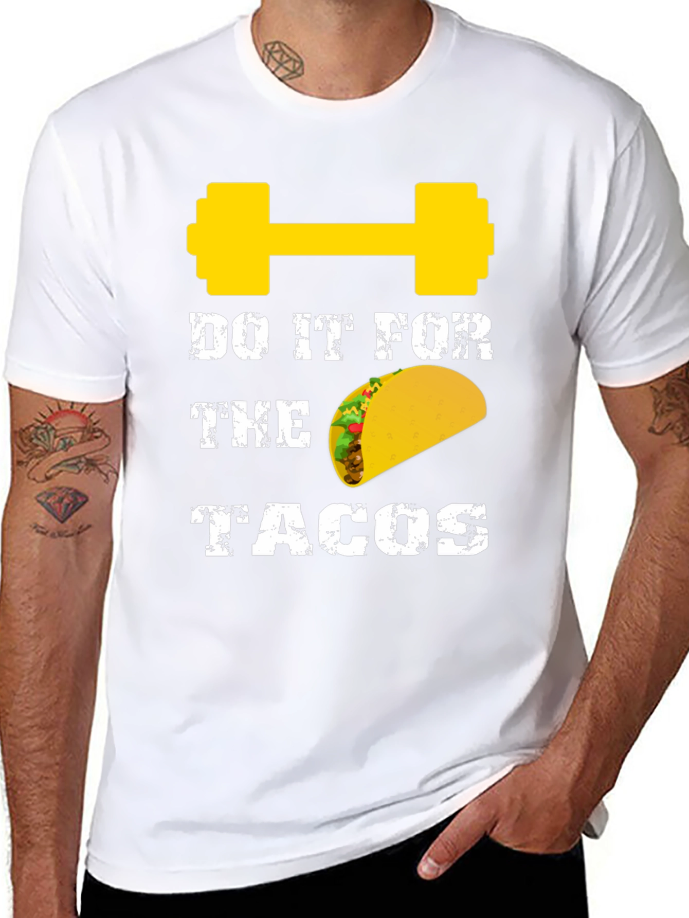 Black Do It For The Tacos Gym T-Shirt view 8
