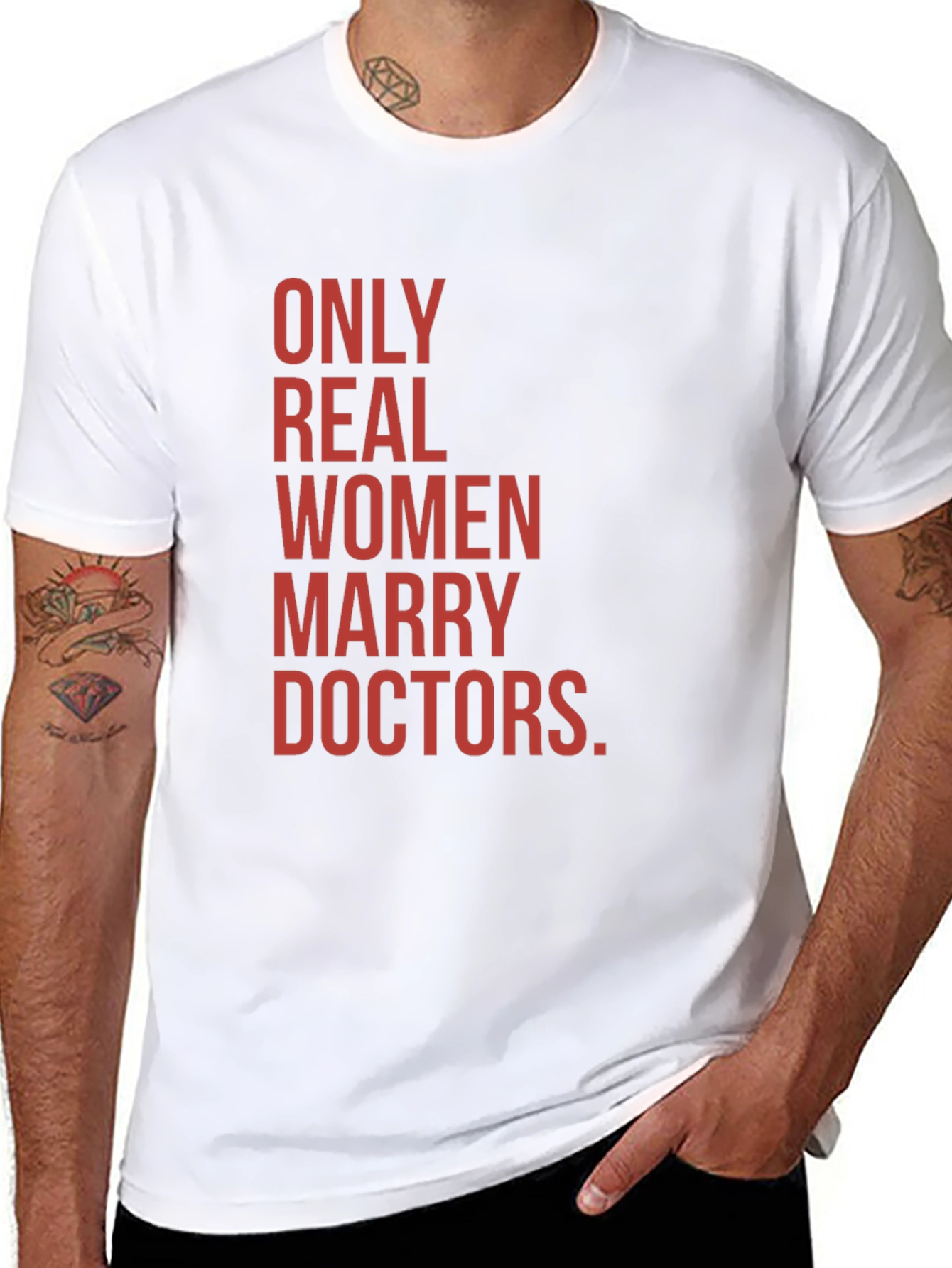 Black Only Real Women Marry Doctors Graphic Tee view 8