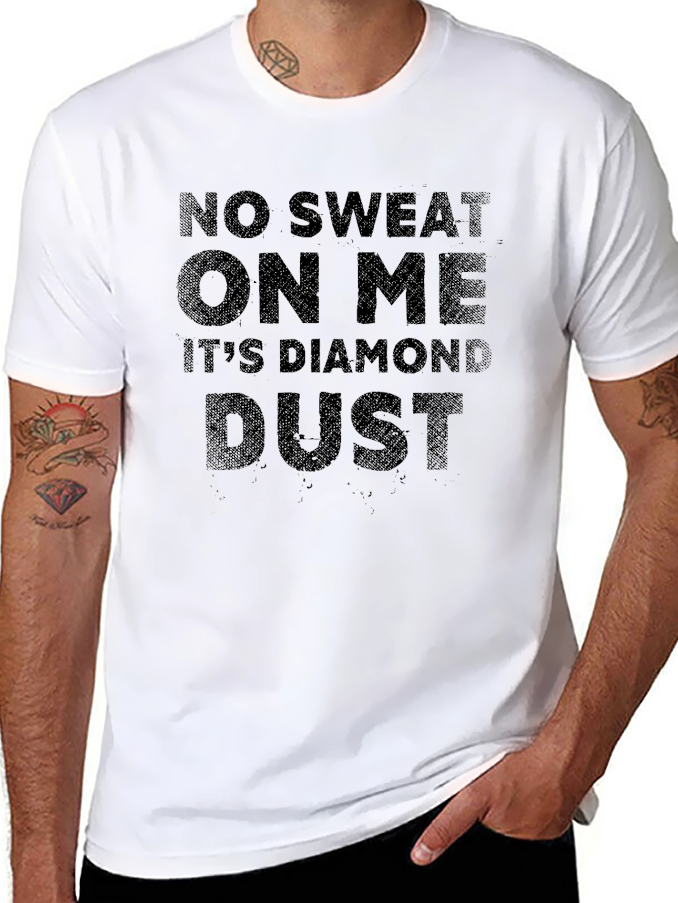 Black Diamond Dust T-Shirt - No Sweat On Me - Black Tee view 8