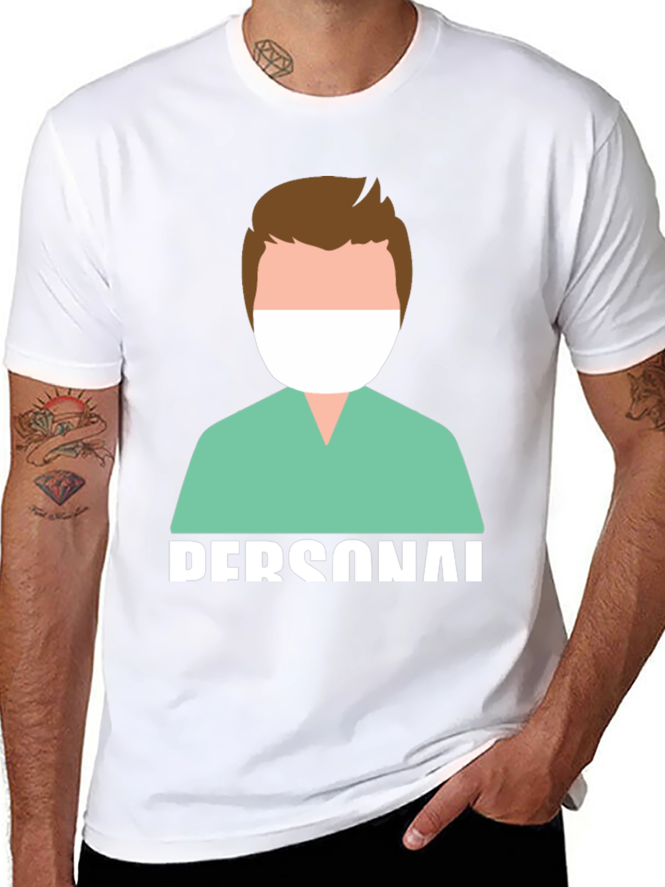 Black Personal Medical Staff T-Shirt view 8