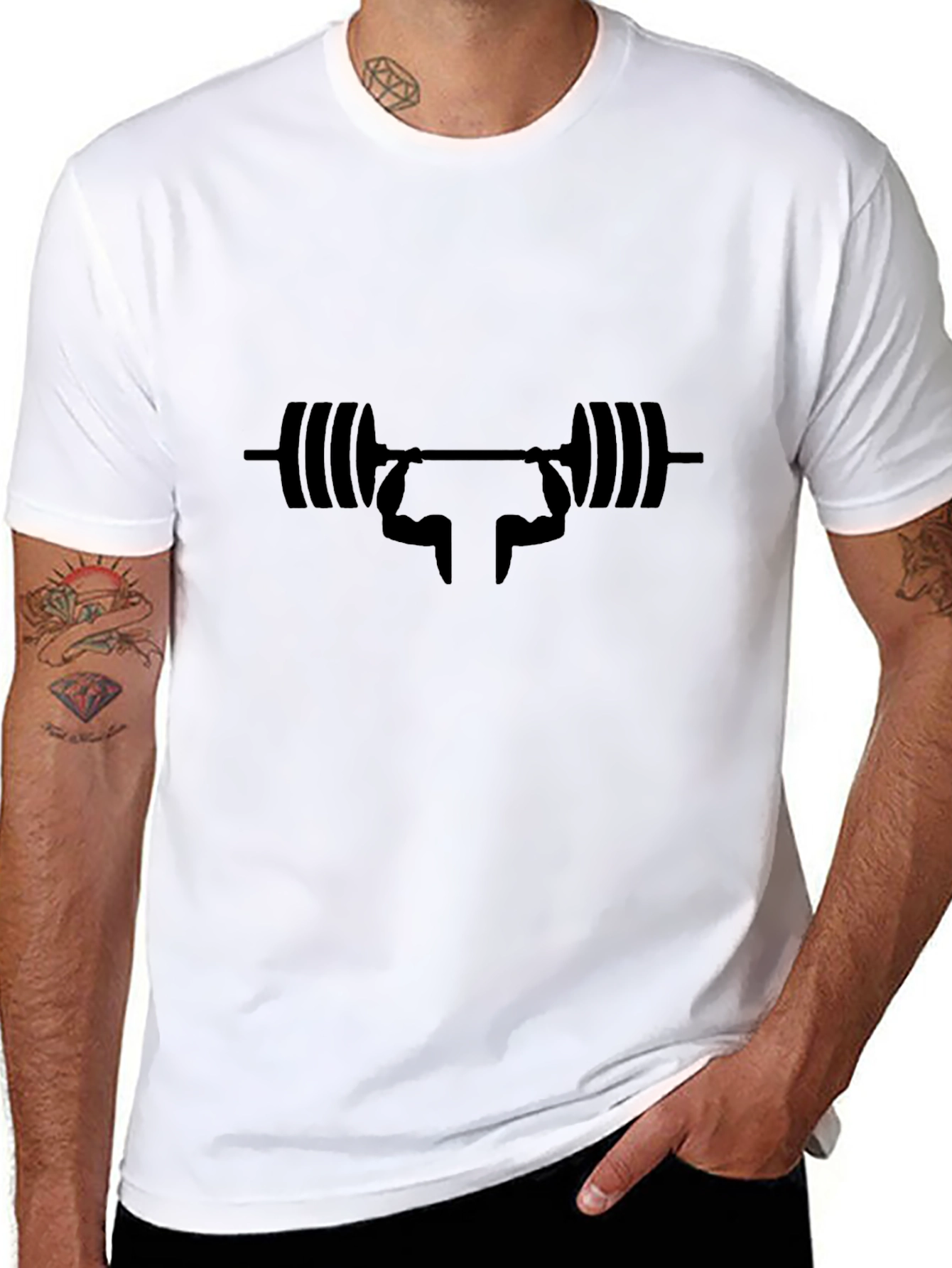 Black Weightlifting Silhouette Graphic Tee - Black view 8