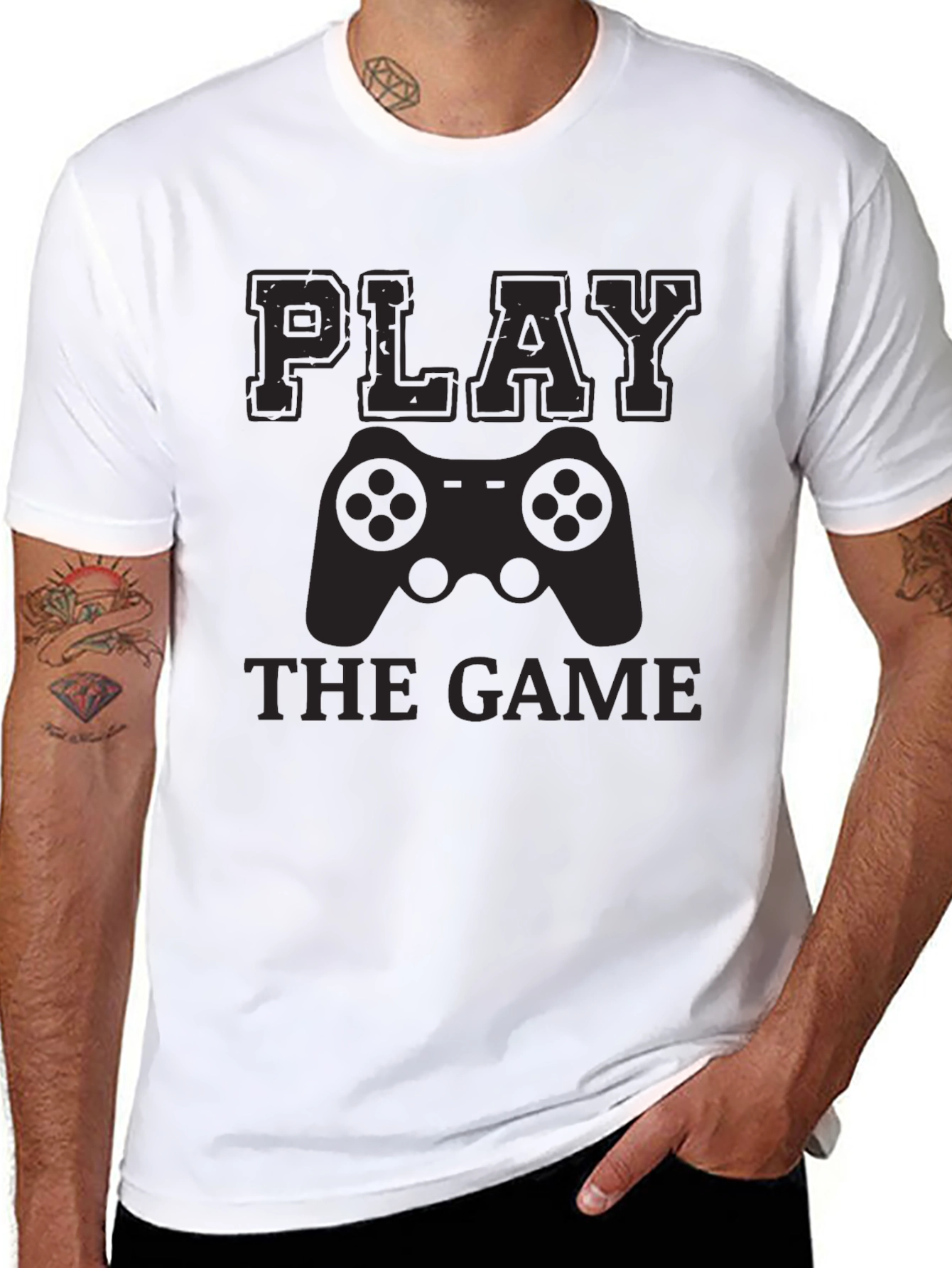 Black Play The Game T-Shirt - Gamer Style view 8
