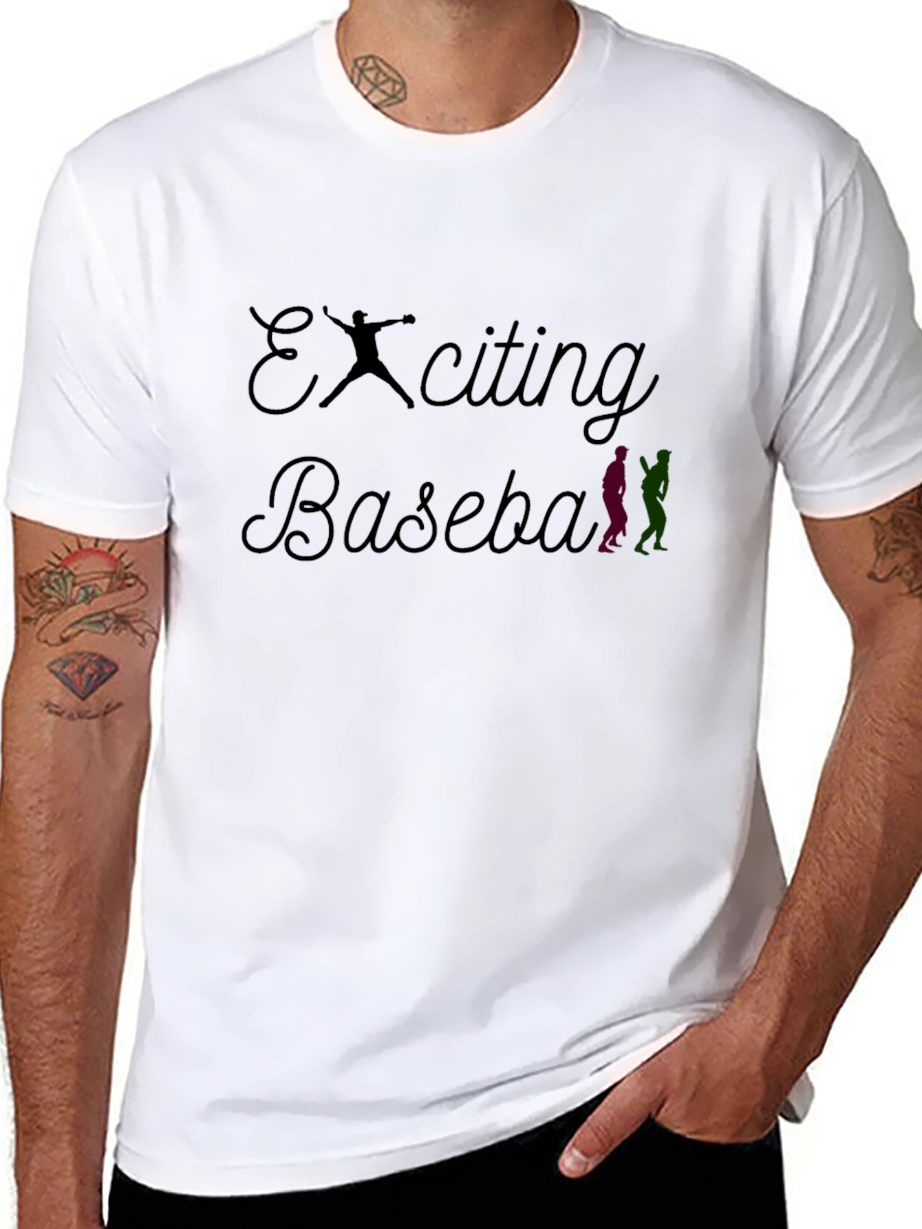 Black Exciting Baseball Graphic Tee - Black T-Shirt view 8