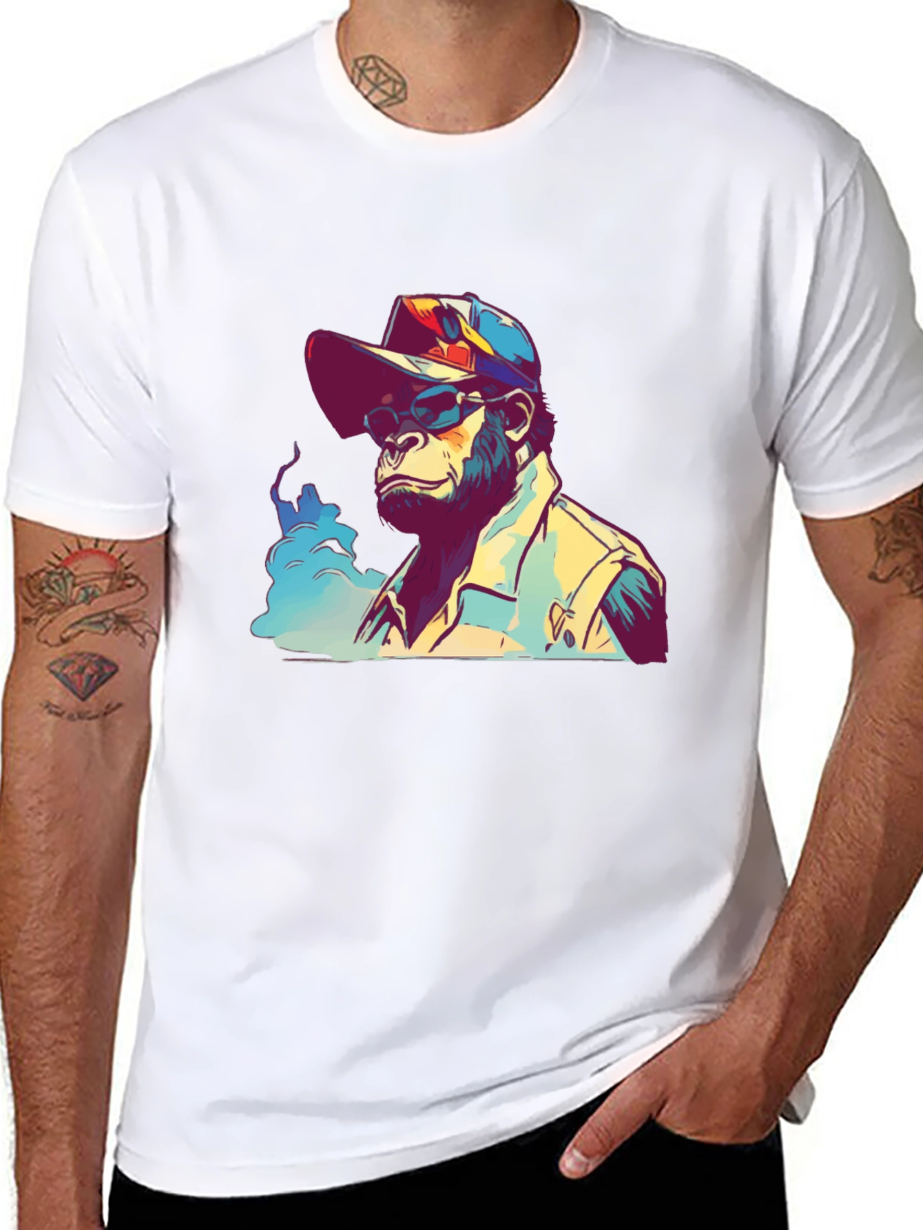 Black Cool Ape Graphic T-Shirt view 8