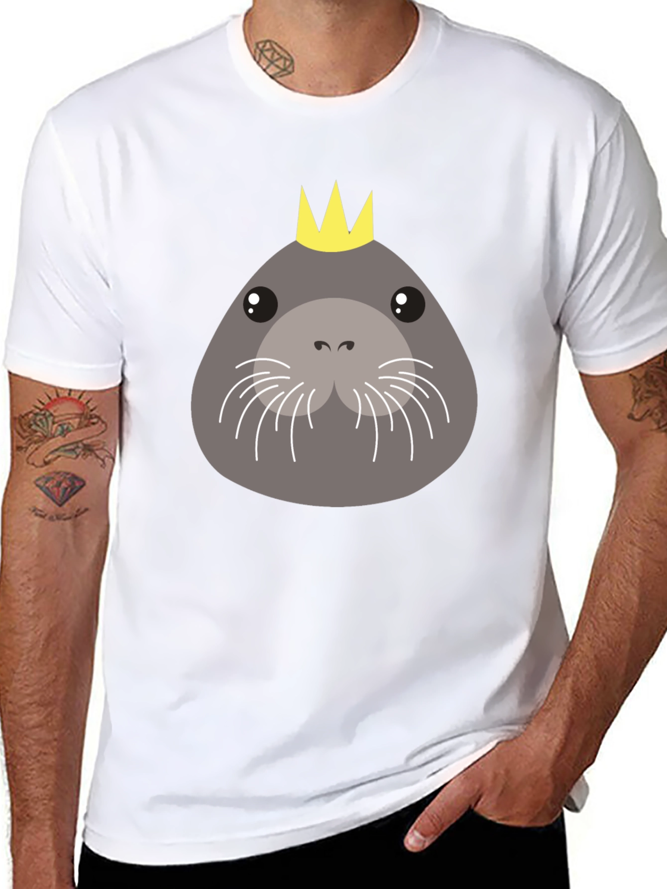 Black Seal With Crown Black T-Shirt view 8