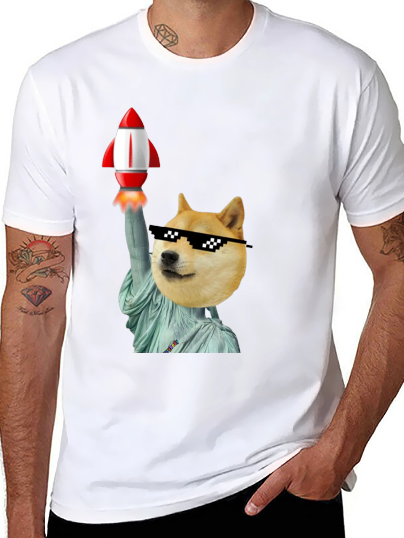 Black Doge Liberty Rocket T-Shirt view 8