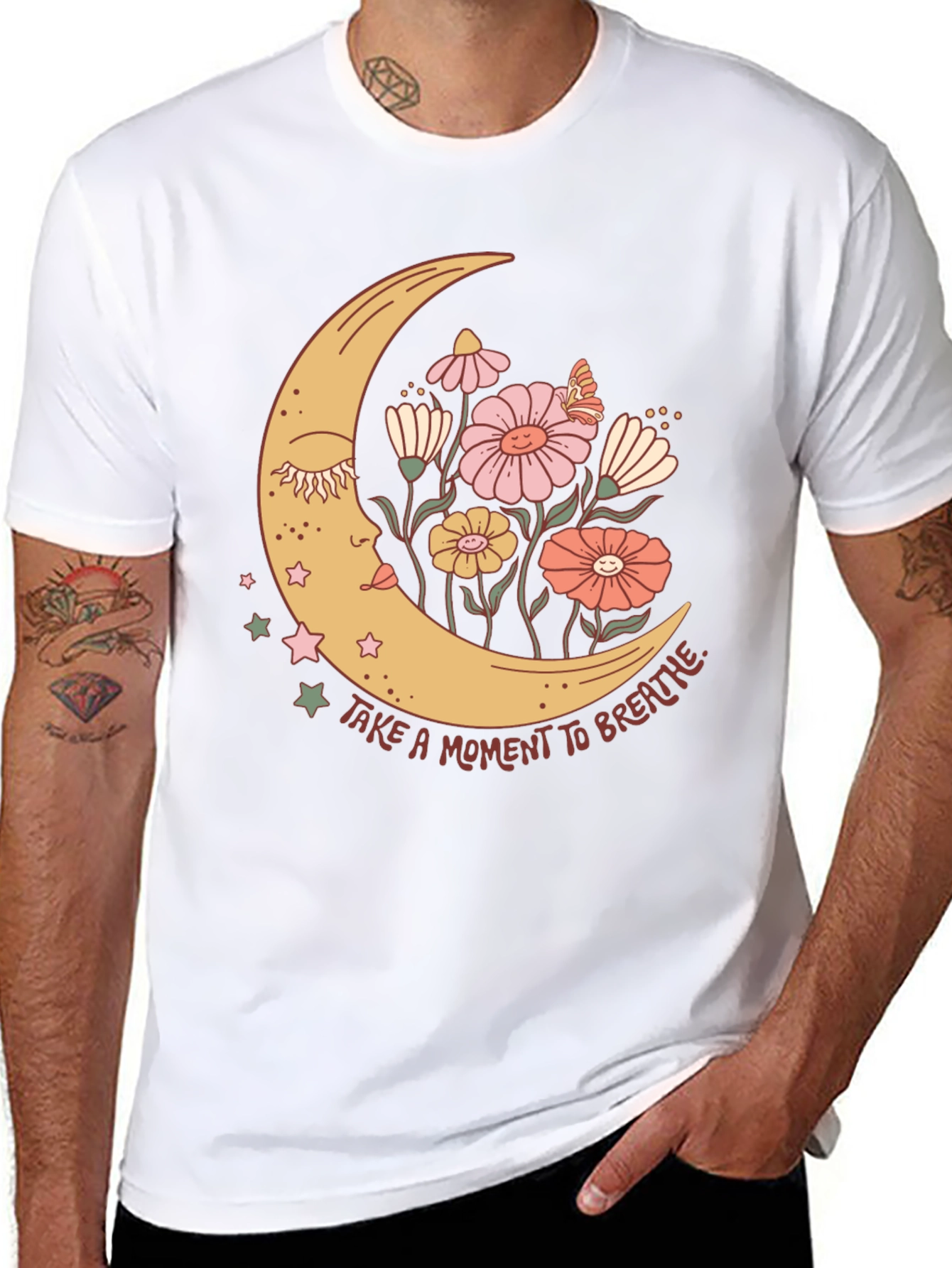 Black Moon Flower Graphic T-Shirt view 8