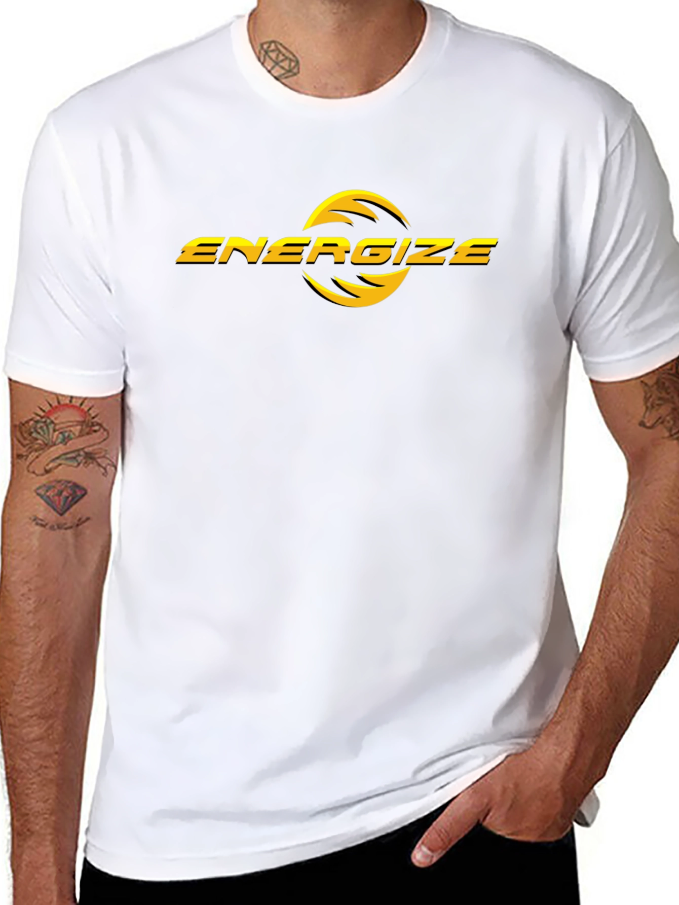 Energize Black T-Shirt - Modern Graphic Tee - 8