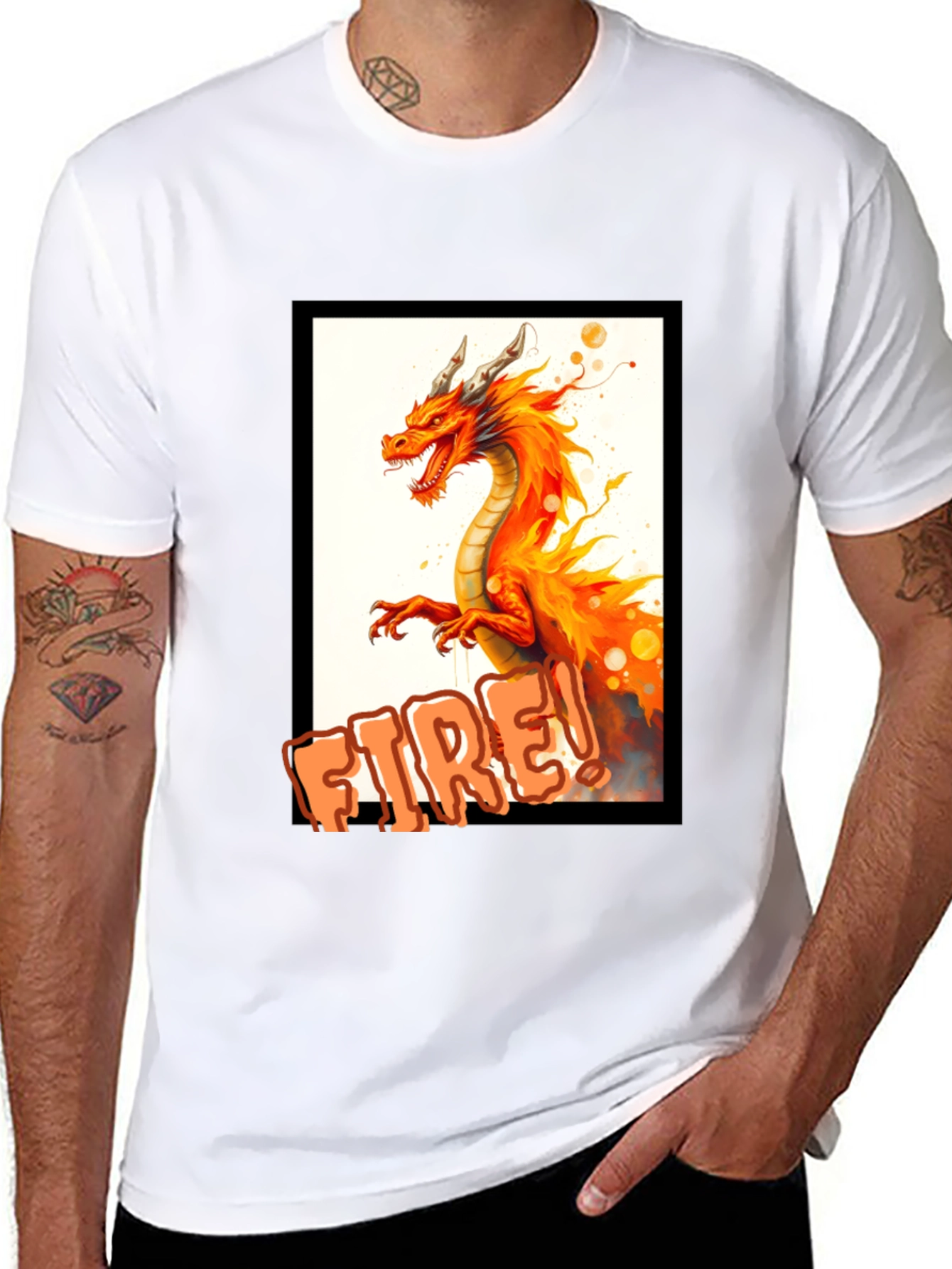 Black Fiery Dragon T-Shirt - Unleash the Dragon! view 8