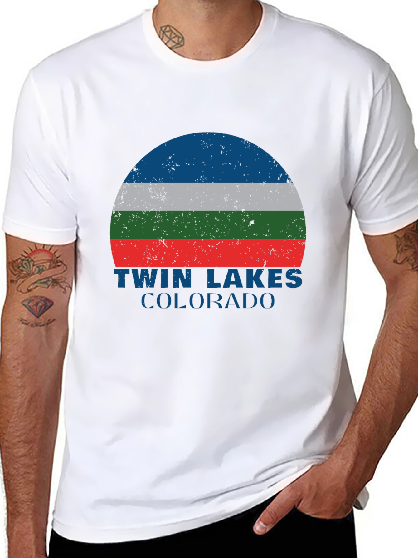 Black Twin Lakes Colorado Graphic T-Shirt view 8
