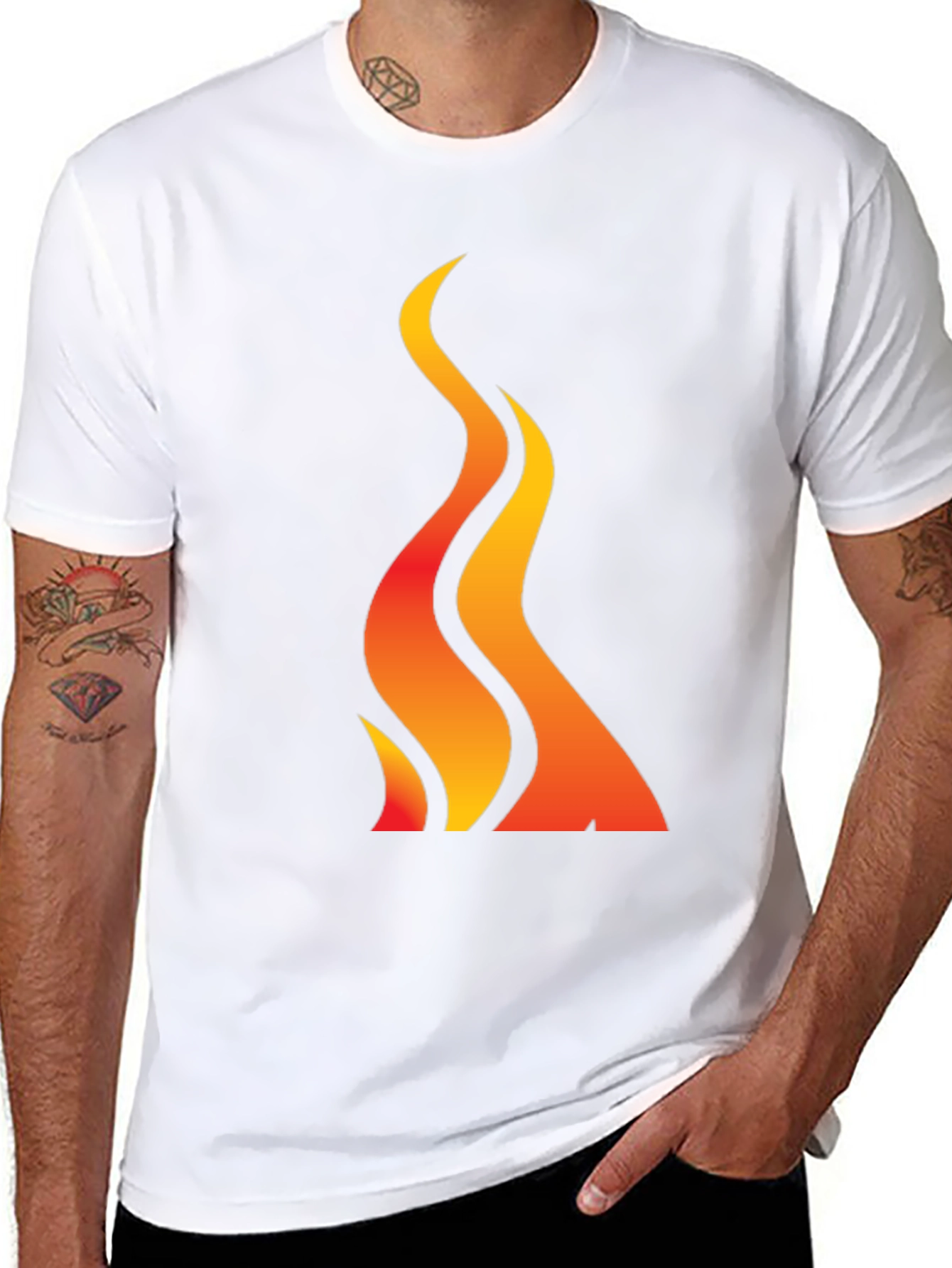 Black Flame Graphic Black T-Shirt view 8