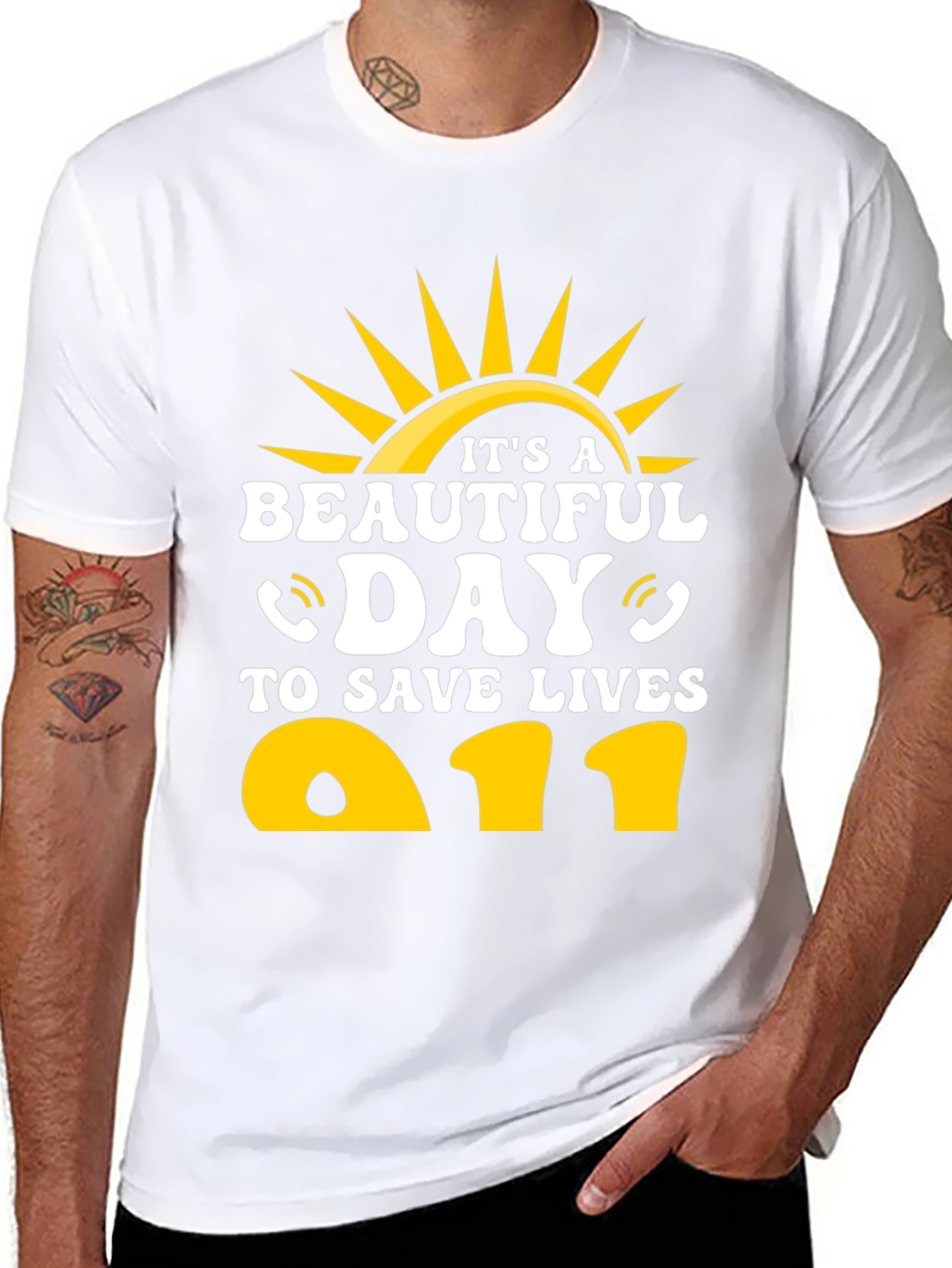 Black It's A Beautiful Day To Save Lives T-Shirt view 8