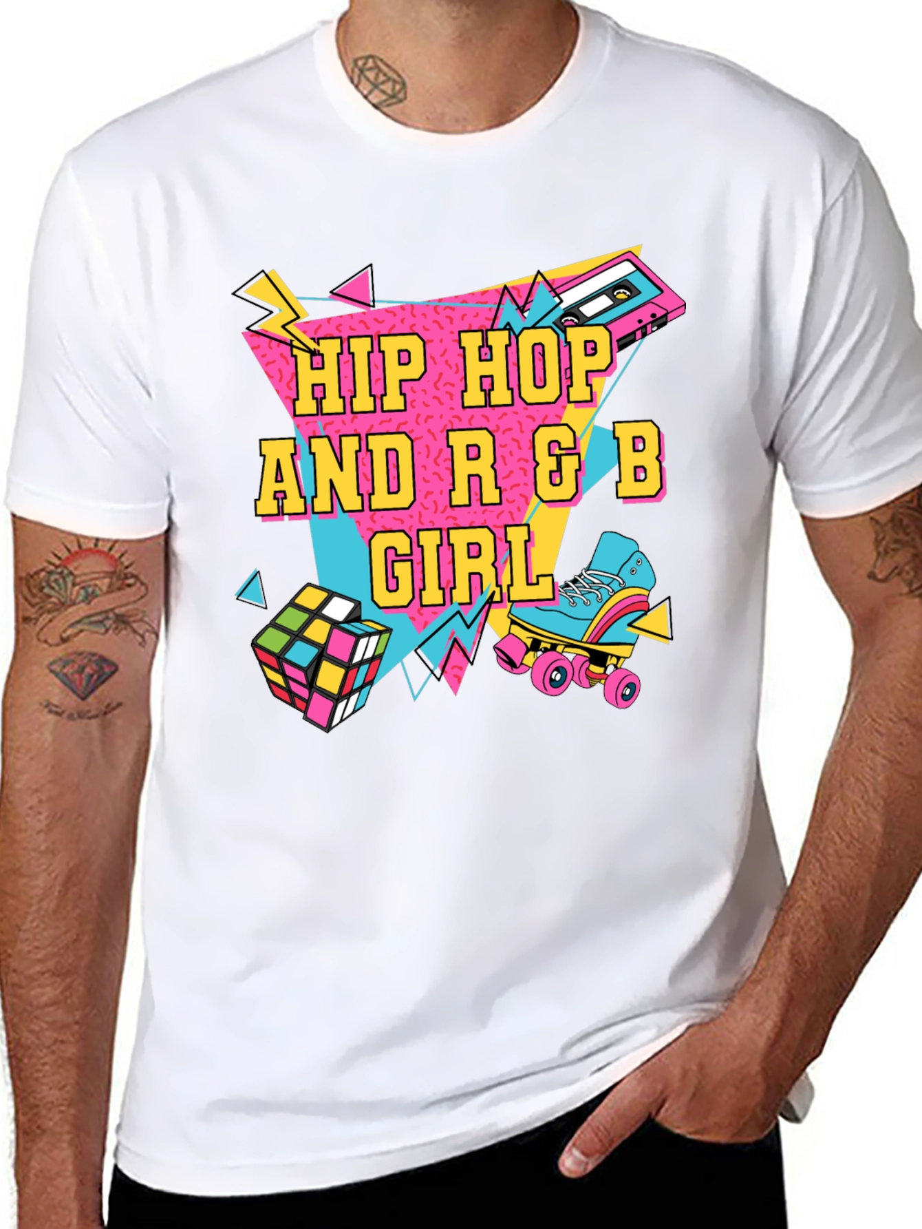 Hip Hop R&B Girl Black T-Shirt - 80s Style - 8