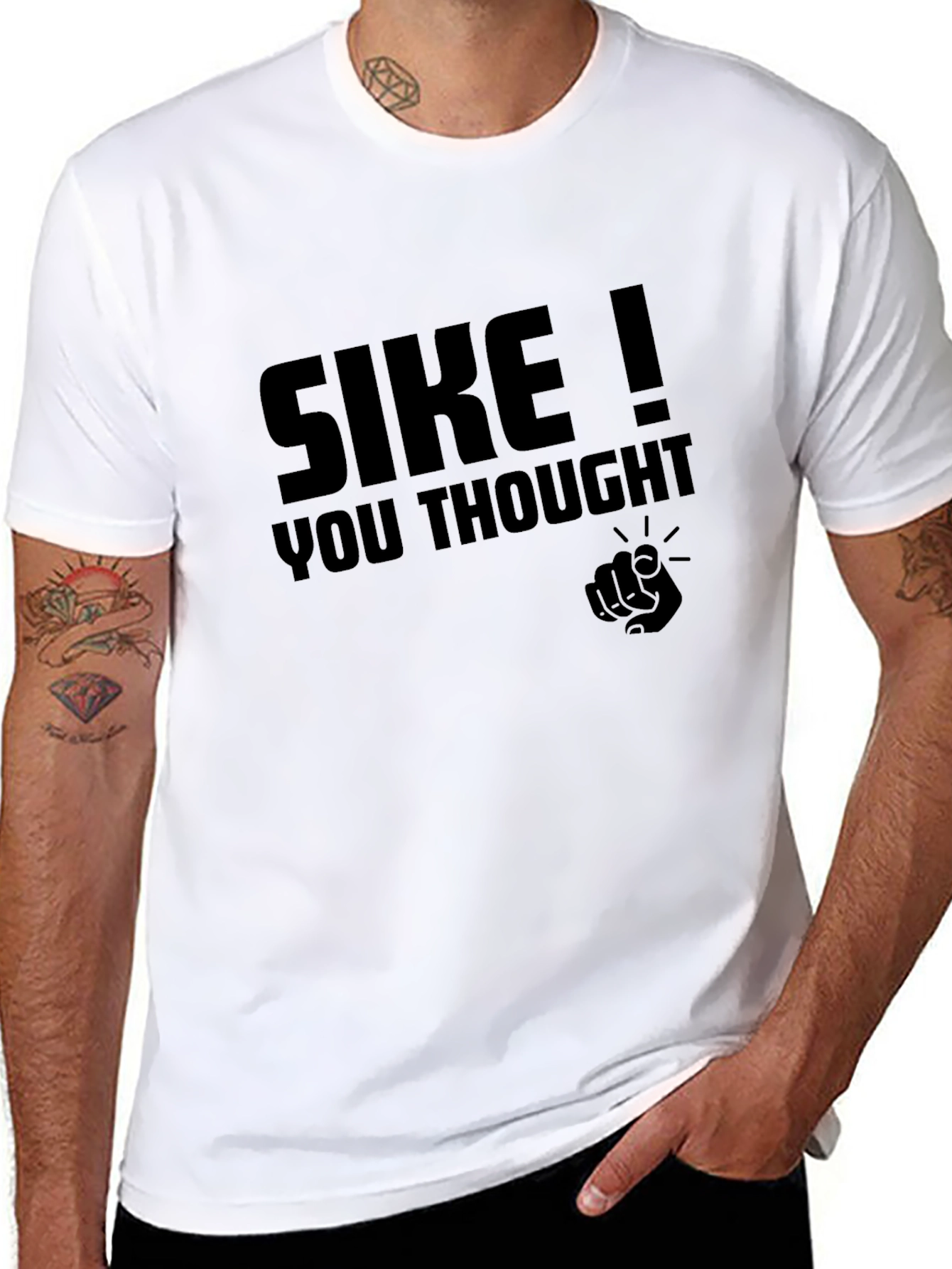 Black SIKE! Funny Graphic Novelty T-Shirt view 8
