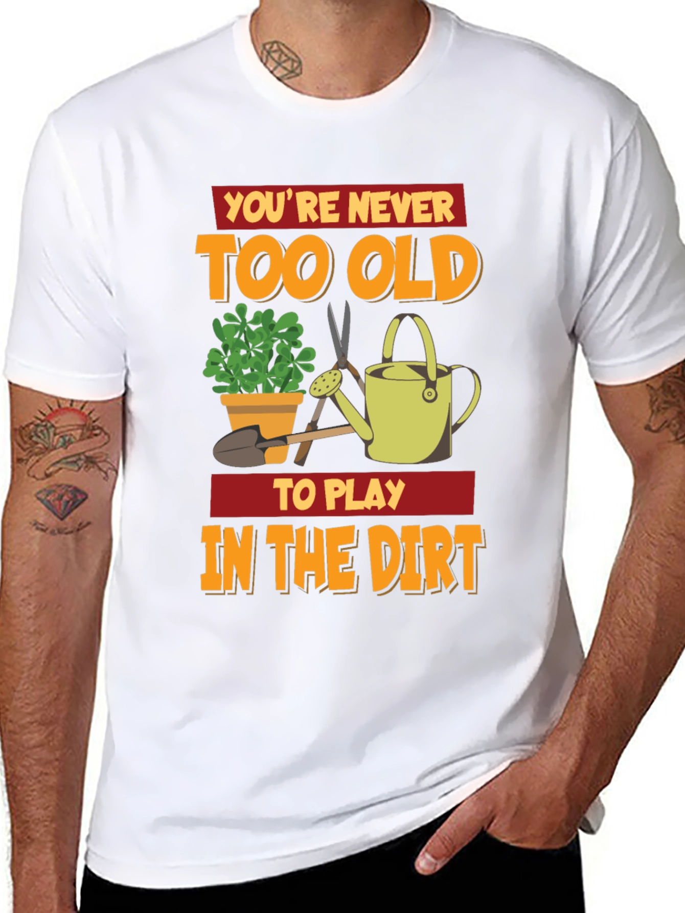 Black You're Never Too Old To Play In The Dirt T-Shirt view 8