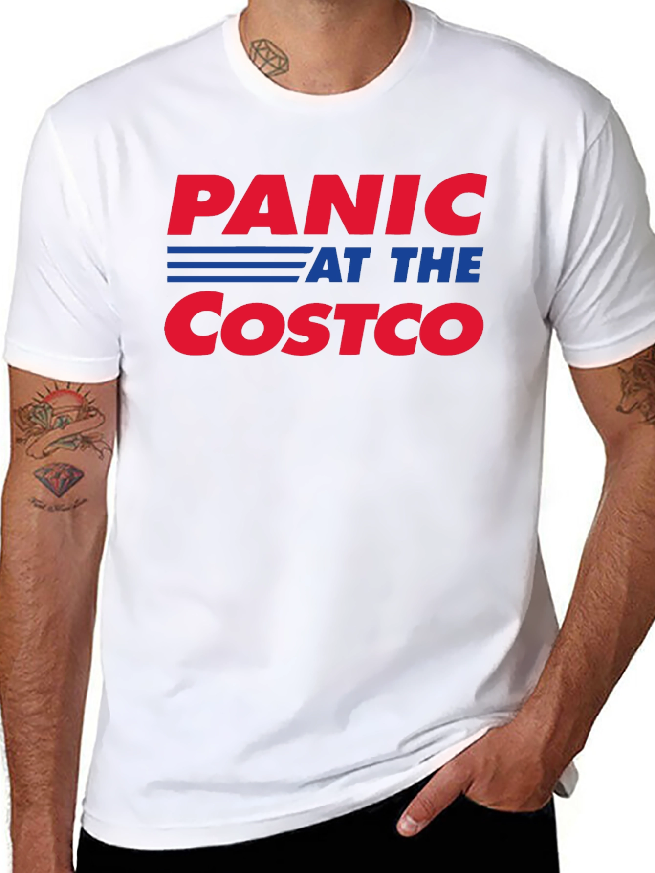 Black Panic At The Costco T-Shirt Funny Shopping Tee view 8
