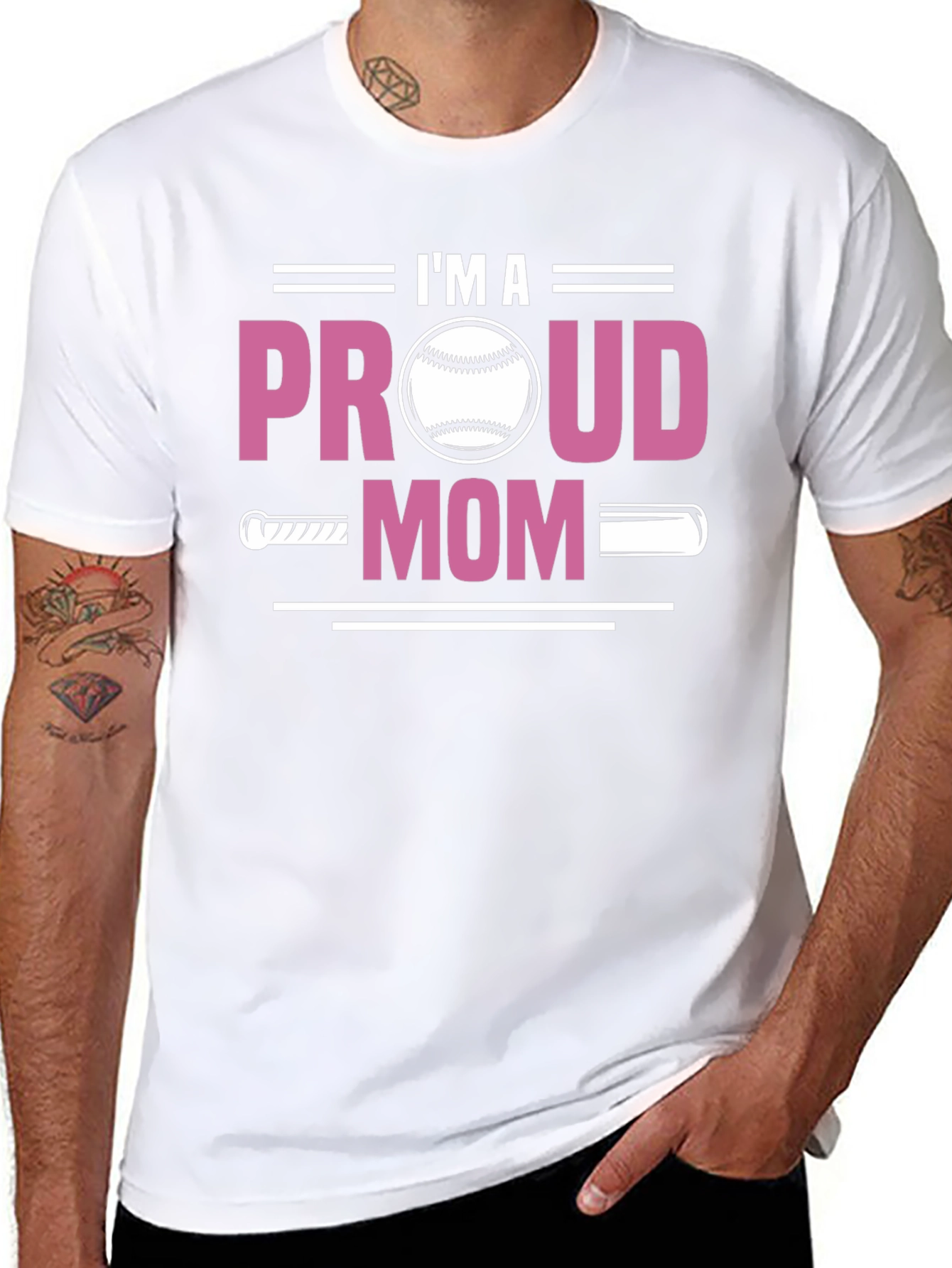 Black Proud Baseball Mom T-Shirt view 8