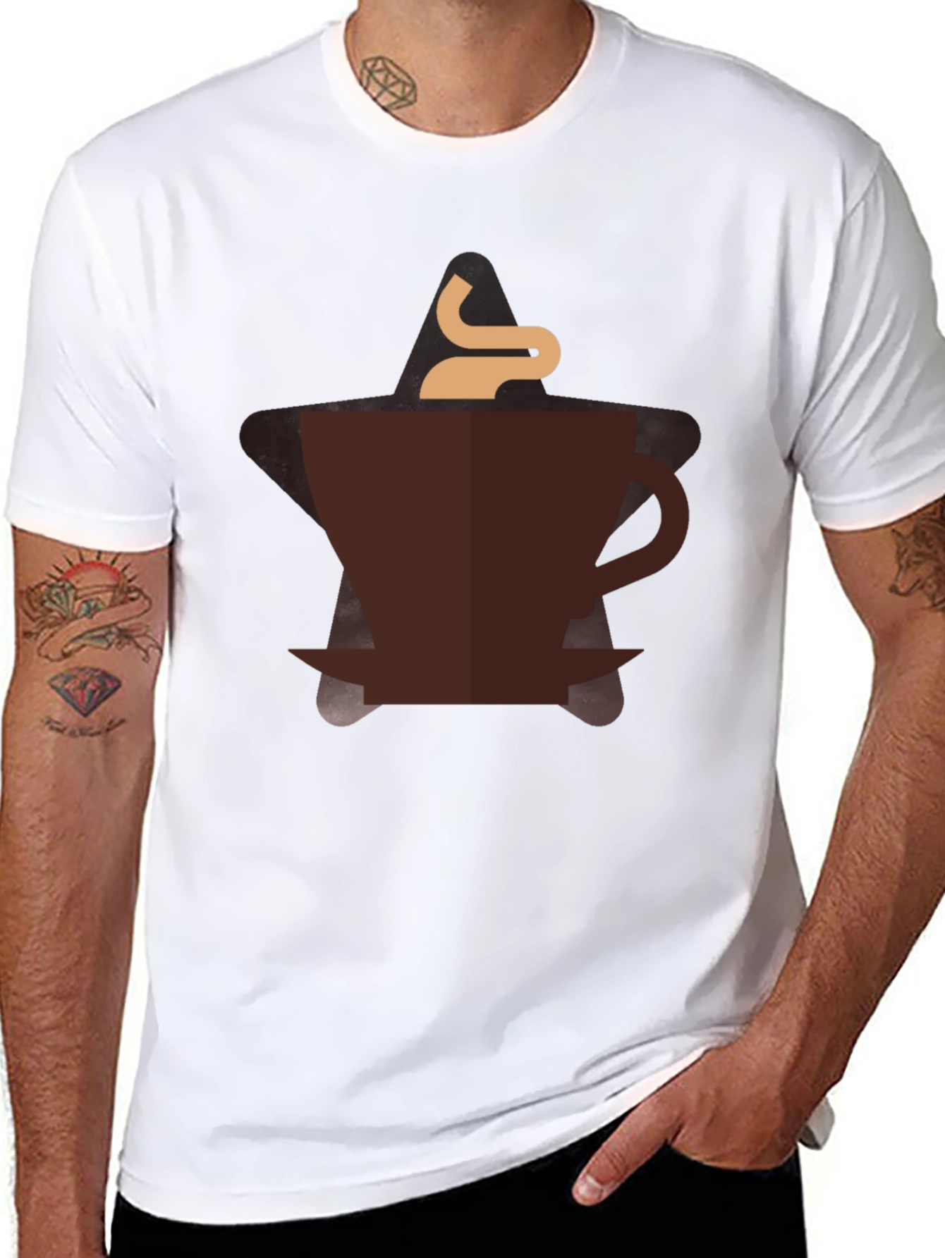 Black Coffee Lover Graphic Tee - Black Cotton Blend view 8