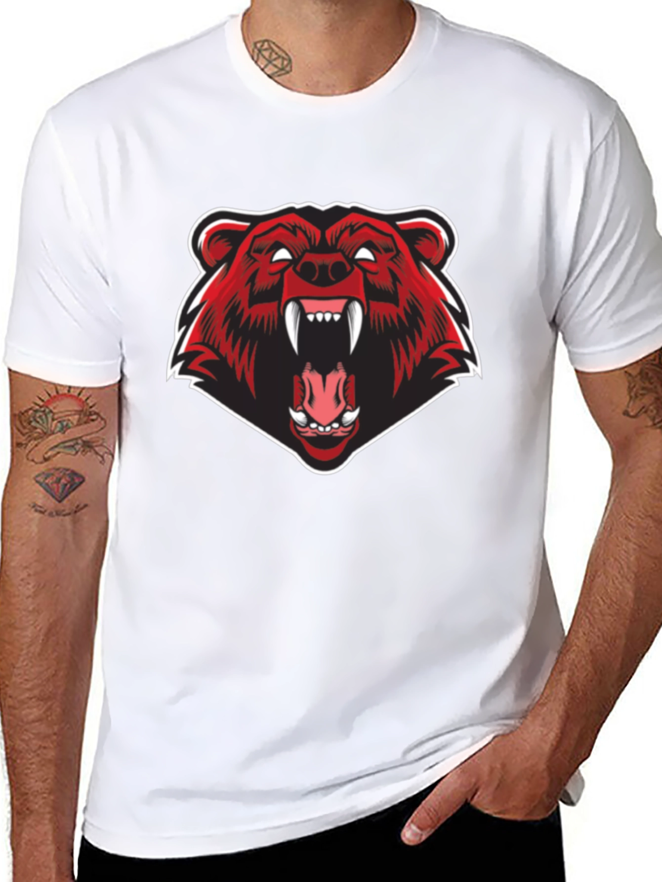 Black Bear Graphic Black T-Shirt view 8