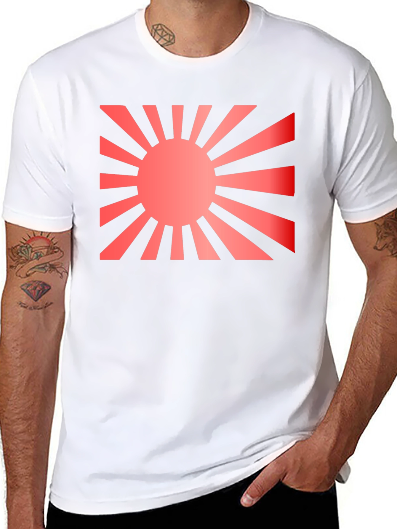 Black Rising Sun Graphic Black T-Shirt view 8