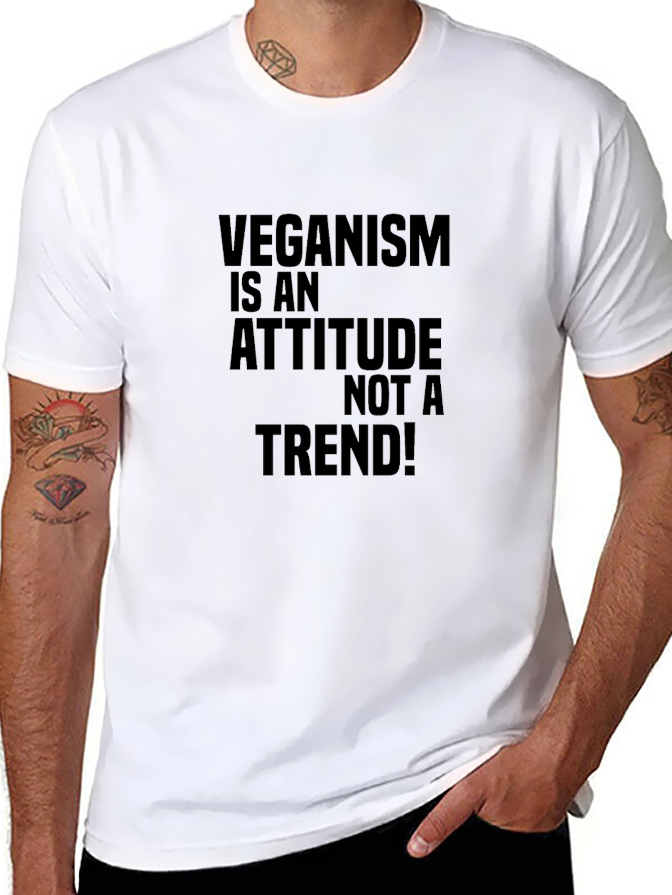 Black Veganism Attitude Black Graphic Tee view 8