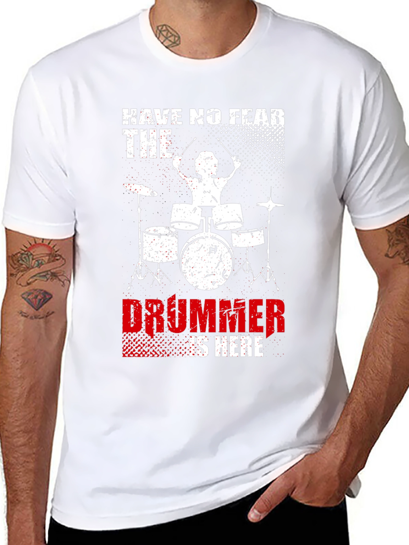 Black Drummer Graphic Tee - Have No Fear, The Drummer Is Here view 8