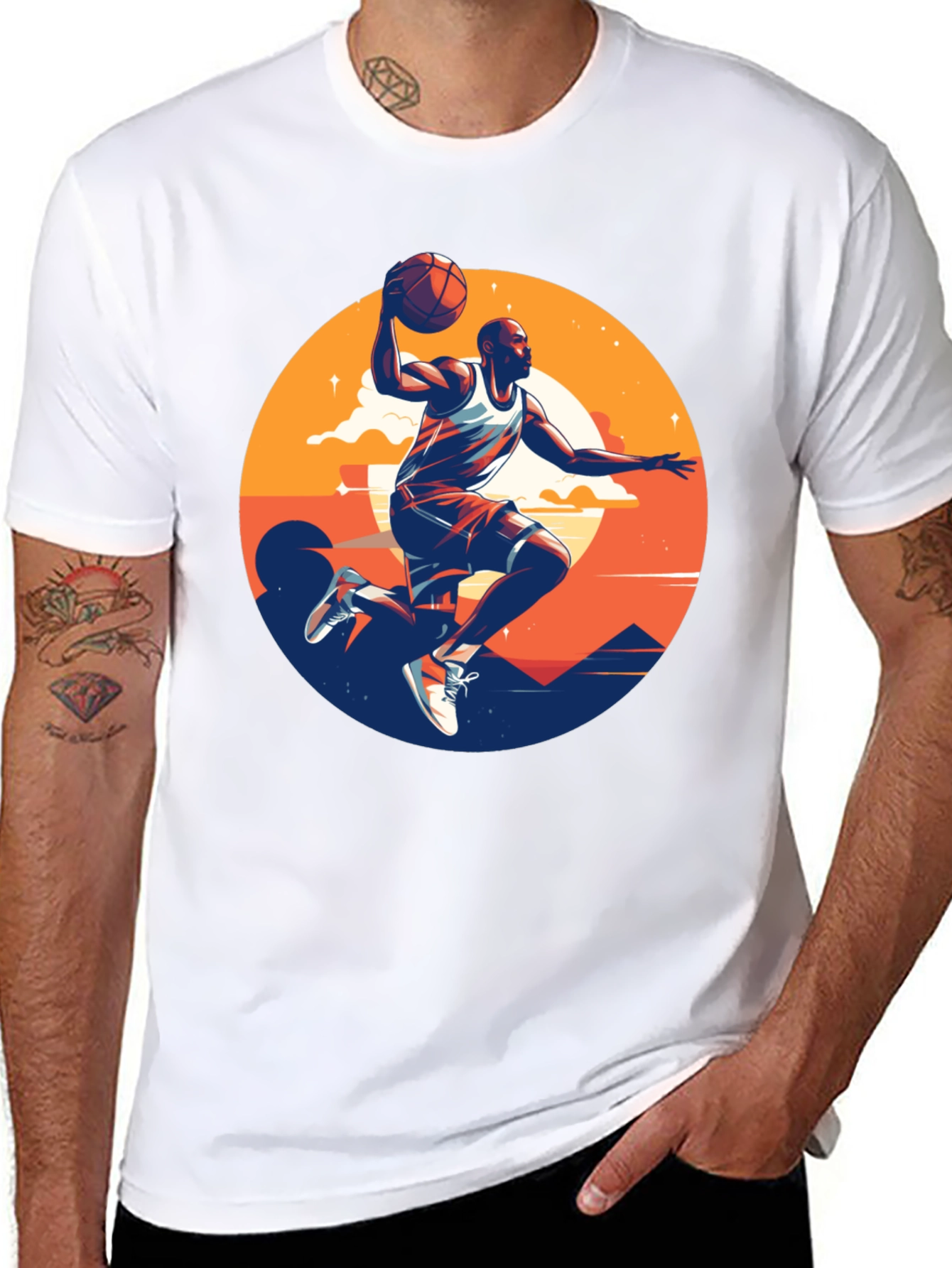 Black Basketball Player Graphic Tee - Stylish Men's T-Shirt view 8
