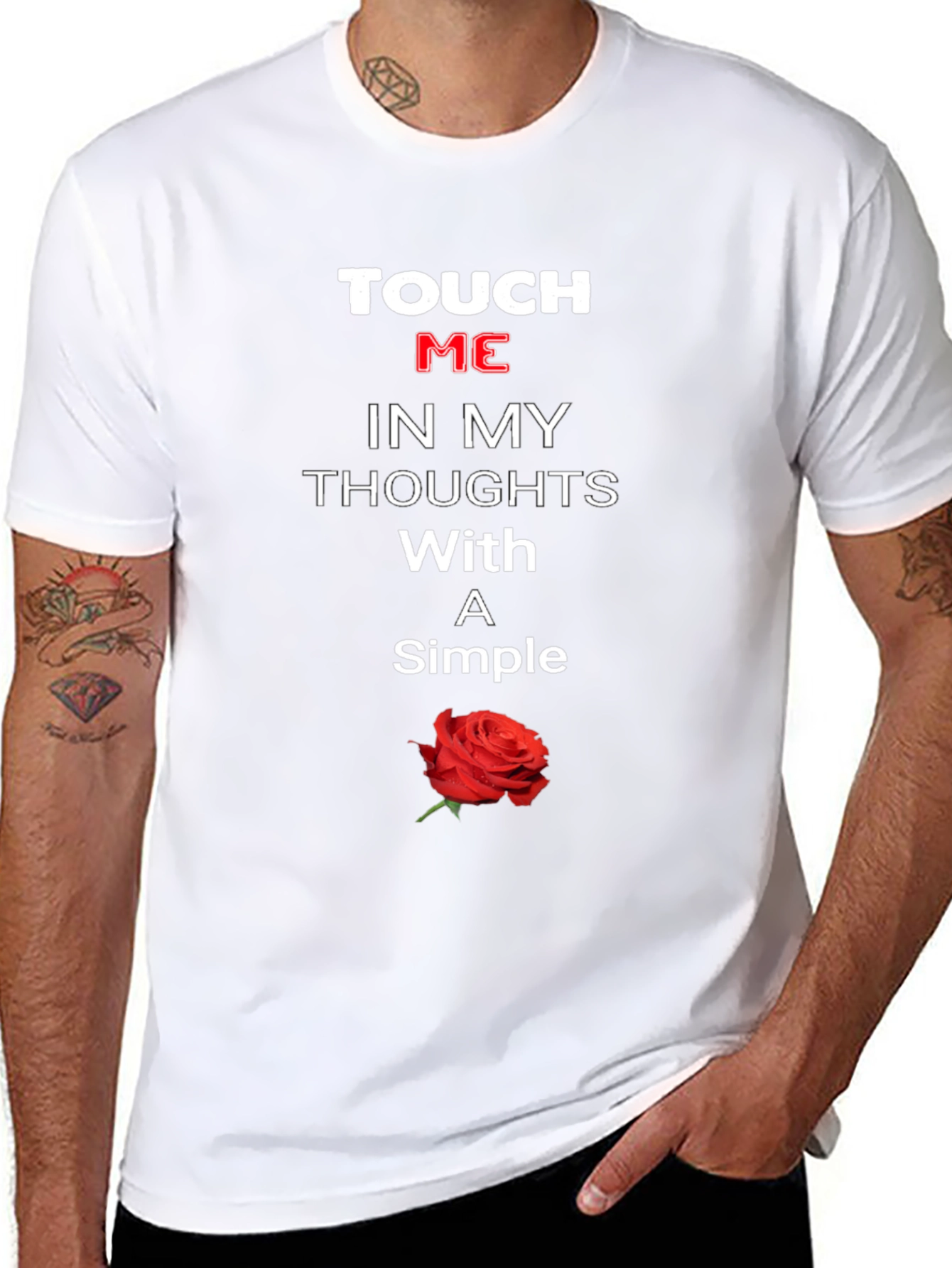 Black Touch Me T-Shirt With Rose view 8