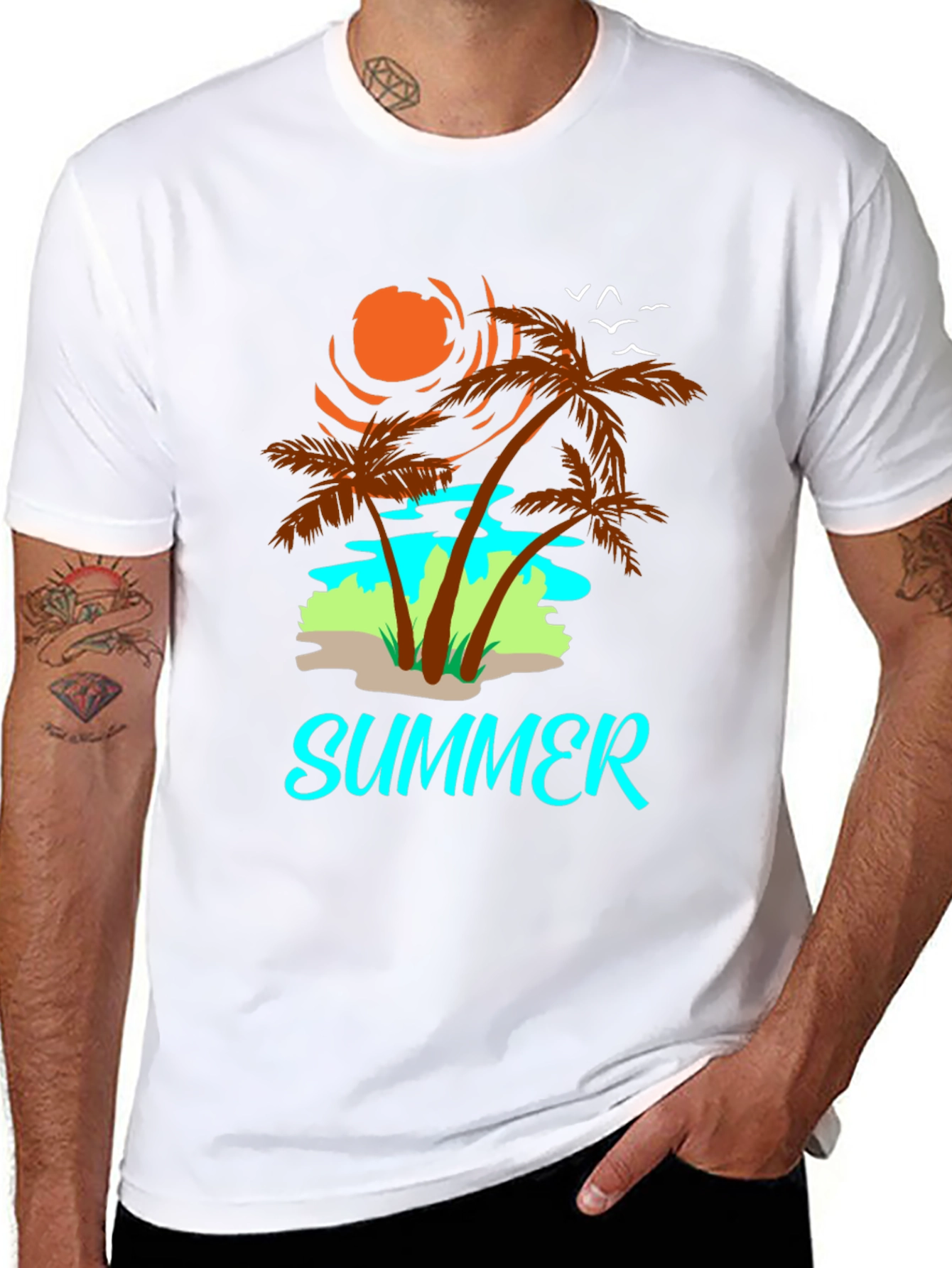 Black Summer Vibes Graphic T-Shirt view 8