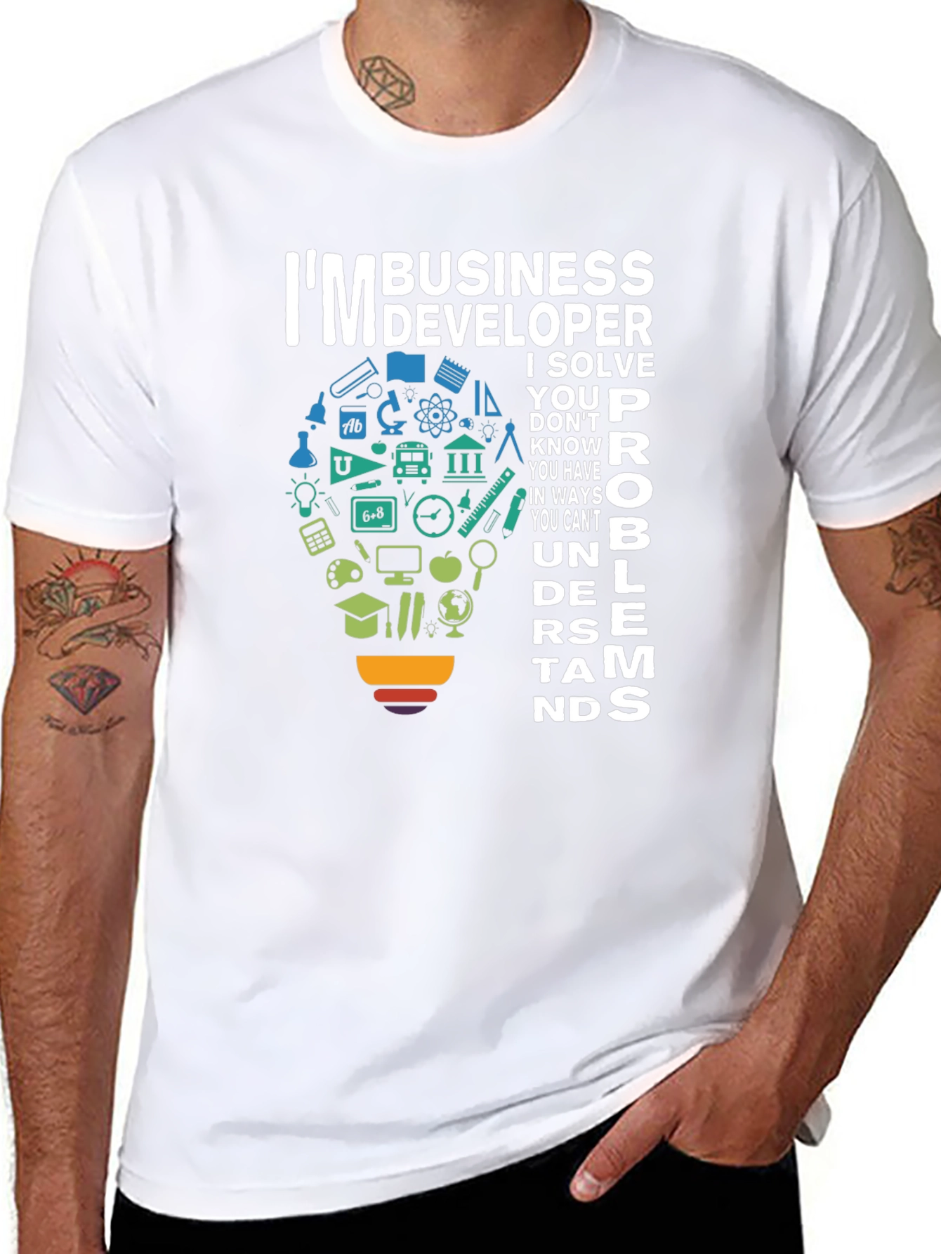 Black Business Developer T-Shirt - Problem Solver Tee view 8